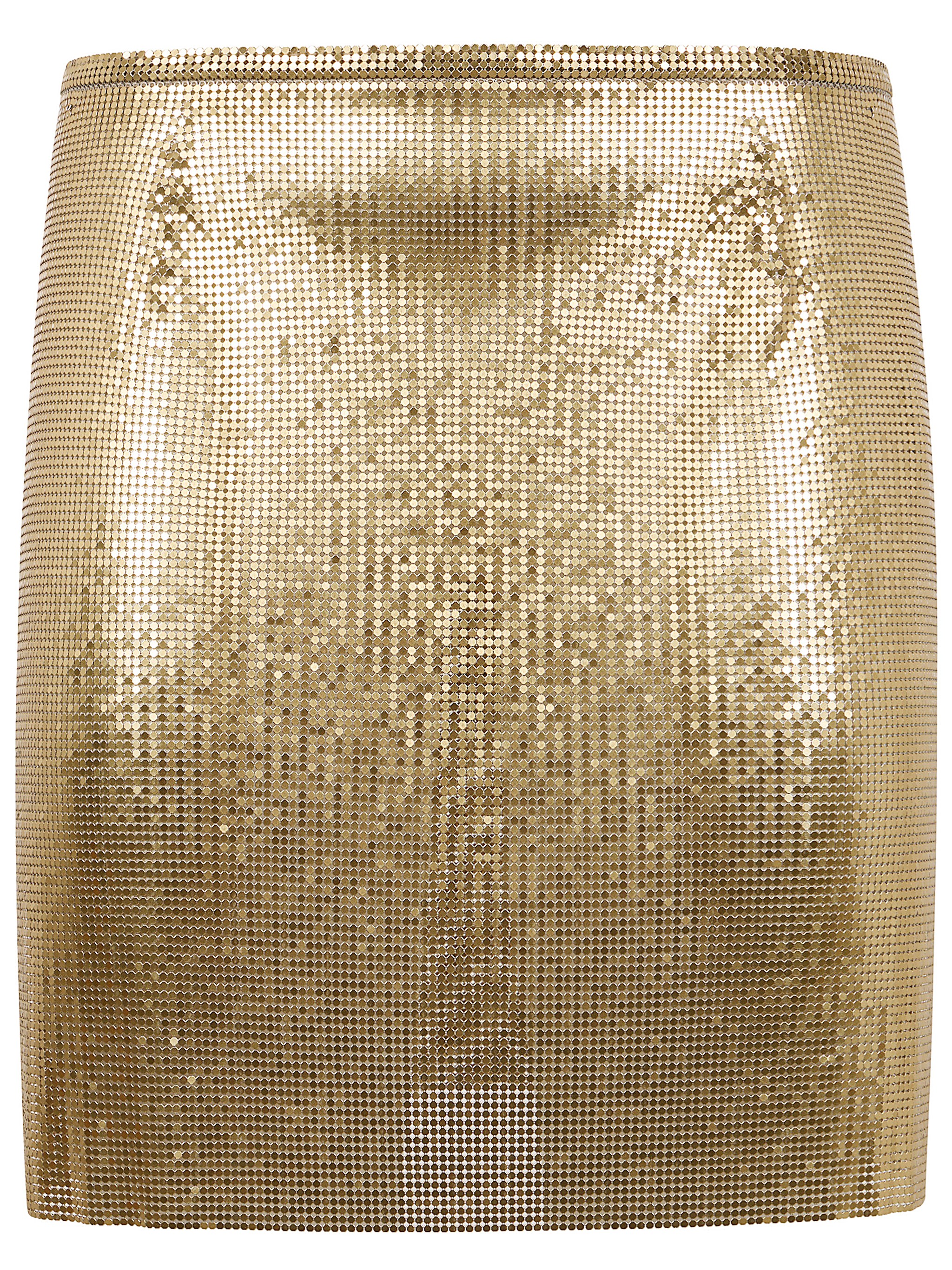 RABANNE Mini Metallic Skirt