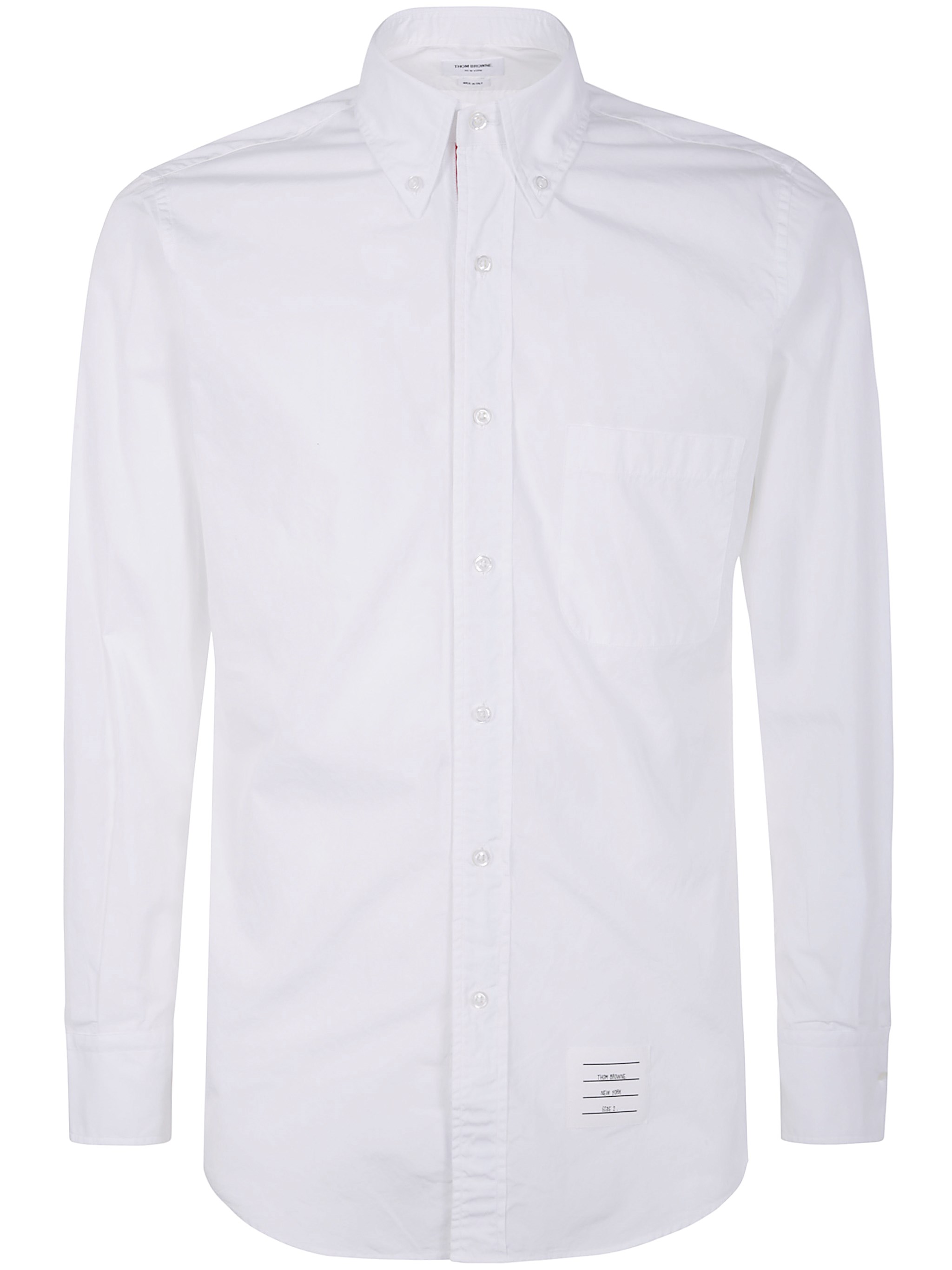 THOM BROWNE Classic L/S Bd Pc Shirt W/ Cf Gg Placket In Solid Poplin