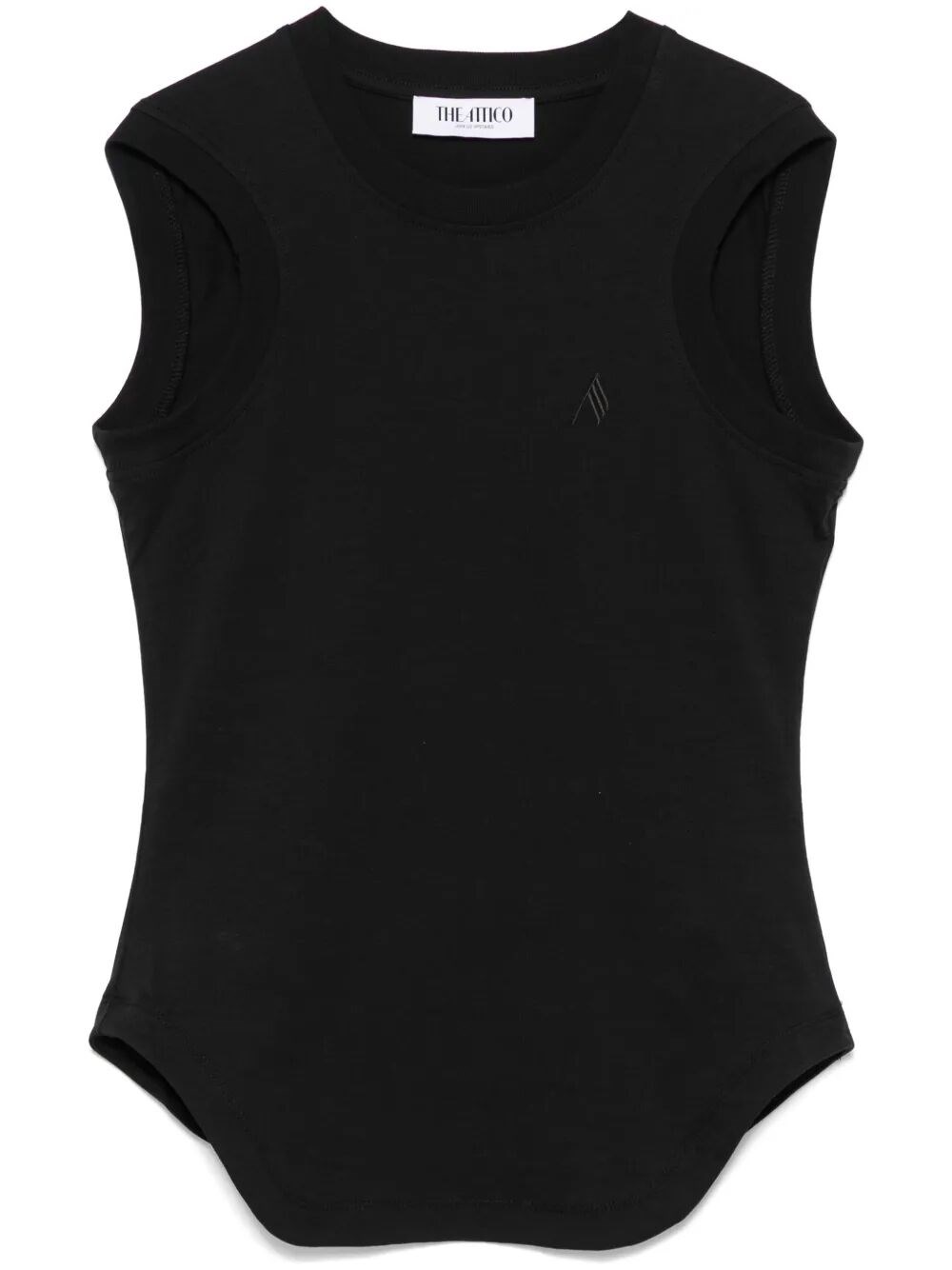Attico Light Jersey Tank Top In Black