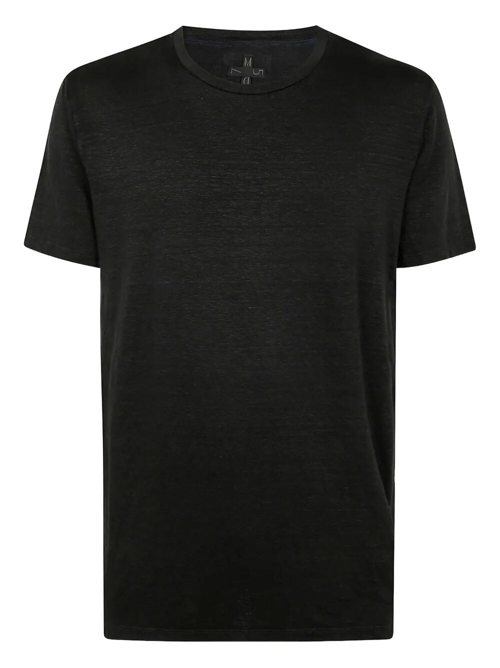 Md75 Short Sleeves Linen T-shirt In Black