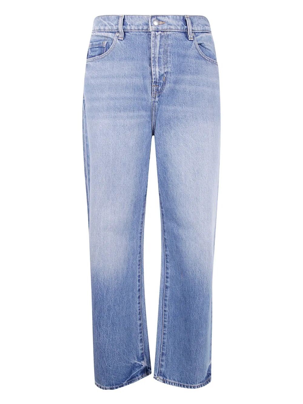 Seven For All Mankind Calie Straight Ankle Fancy With Raw Cut In Blue