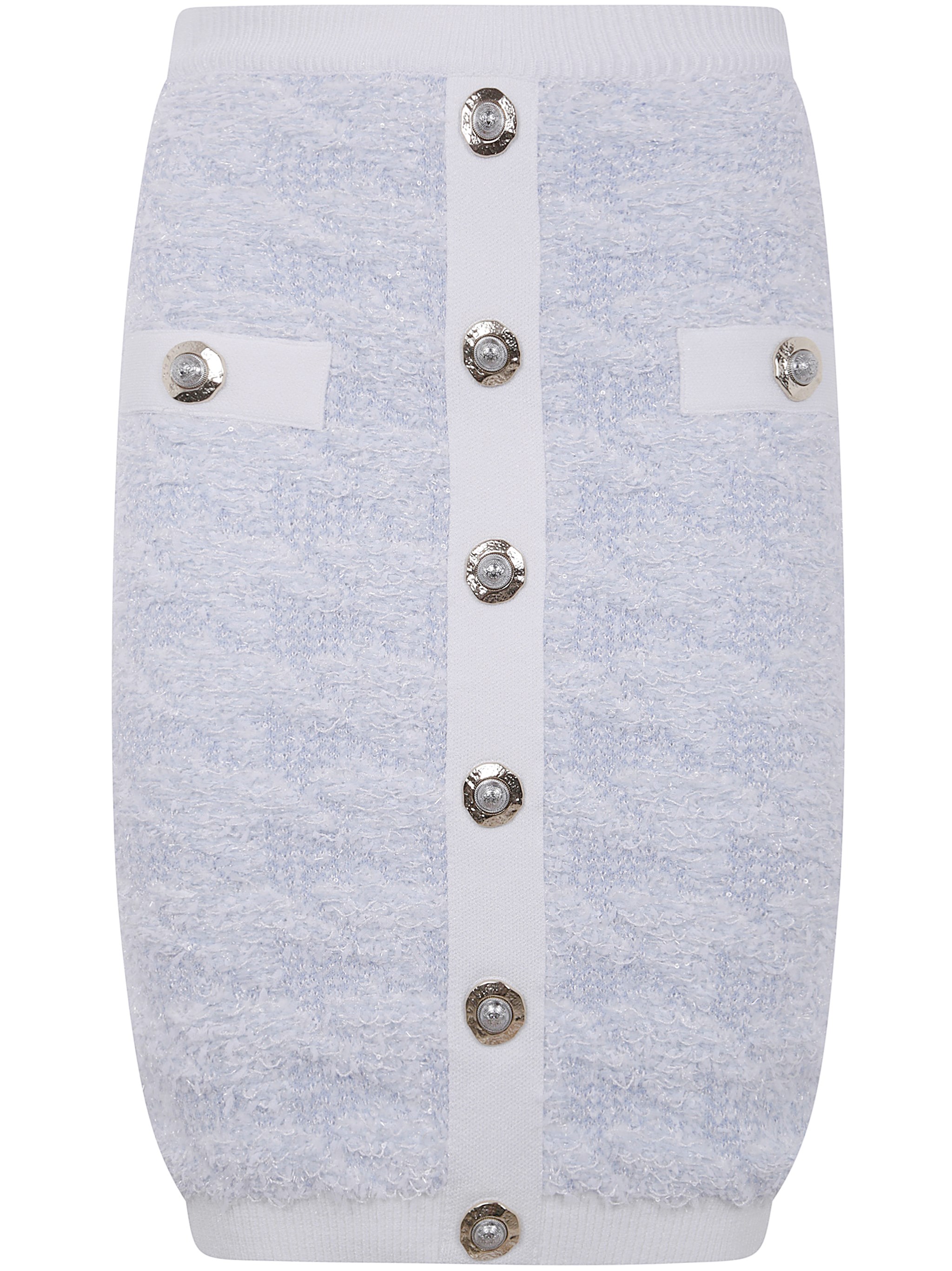 Balmain Buttoned Tweed Knee Length Skirt By