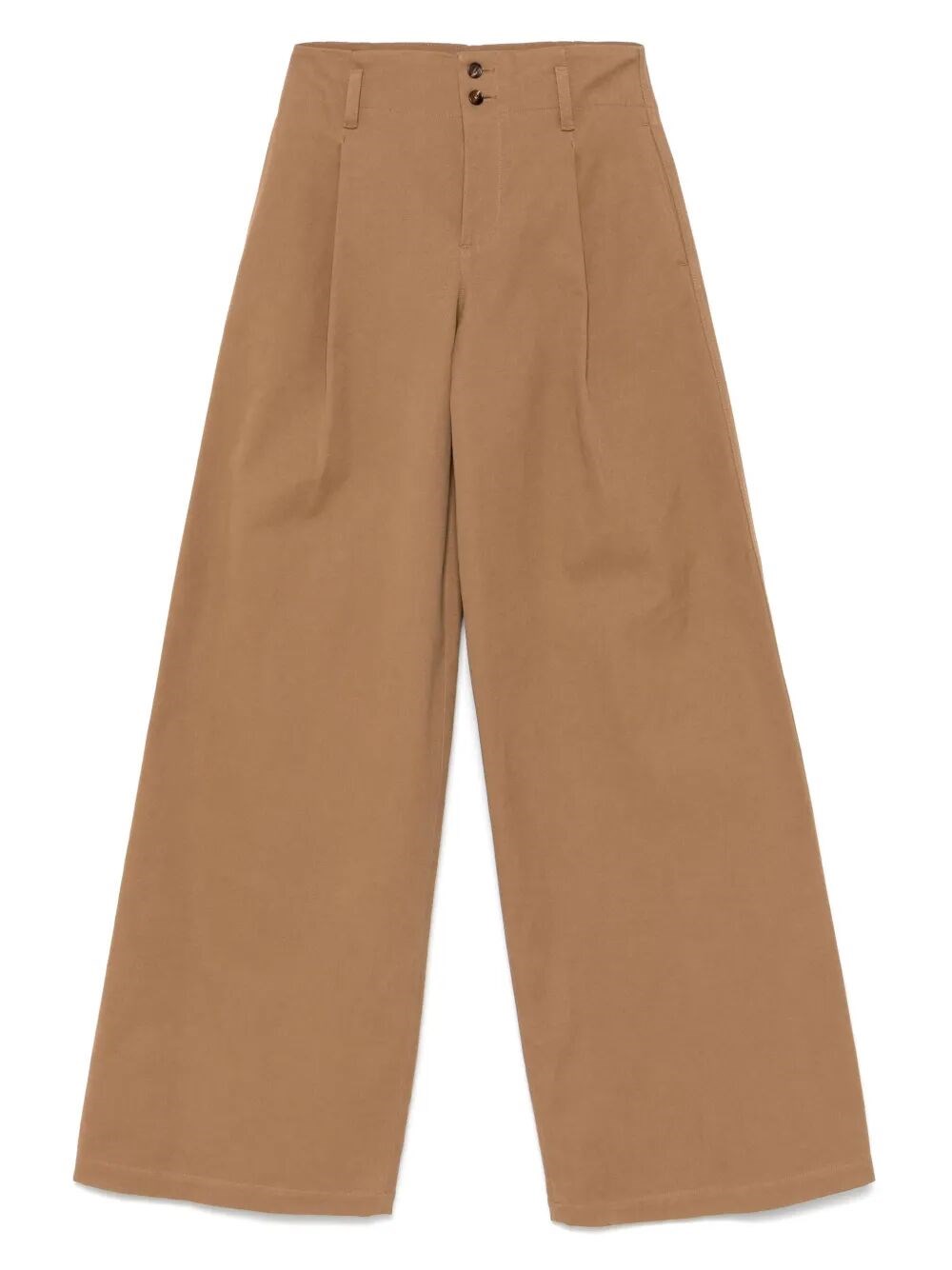 Chloé High-rise And Wide-leg Cotton Canvas Trousers Clothing