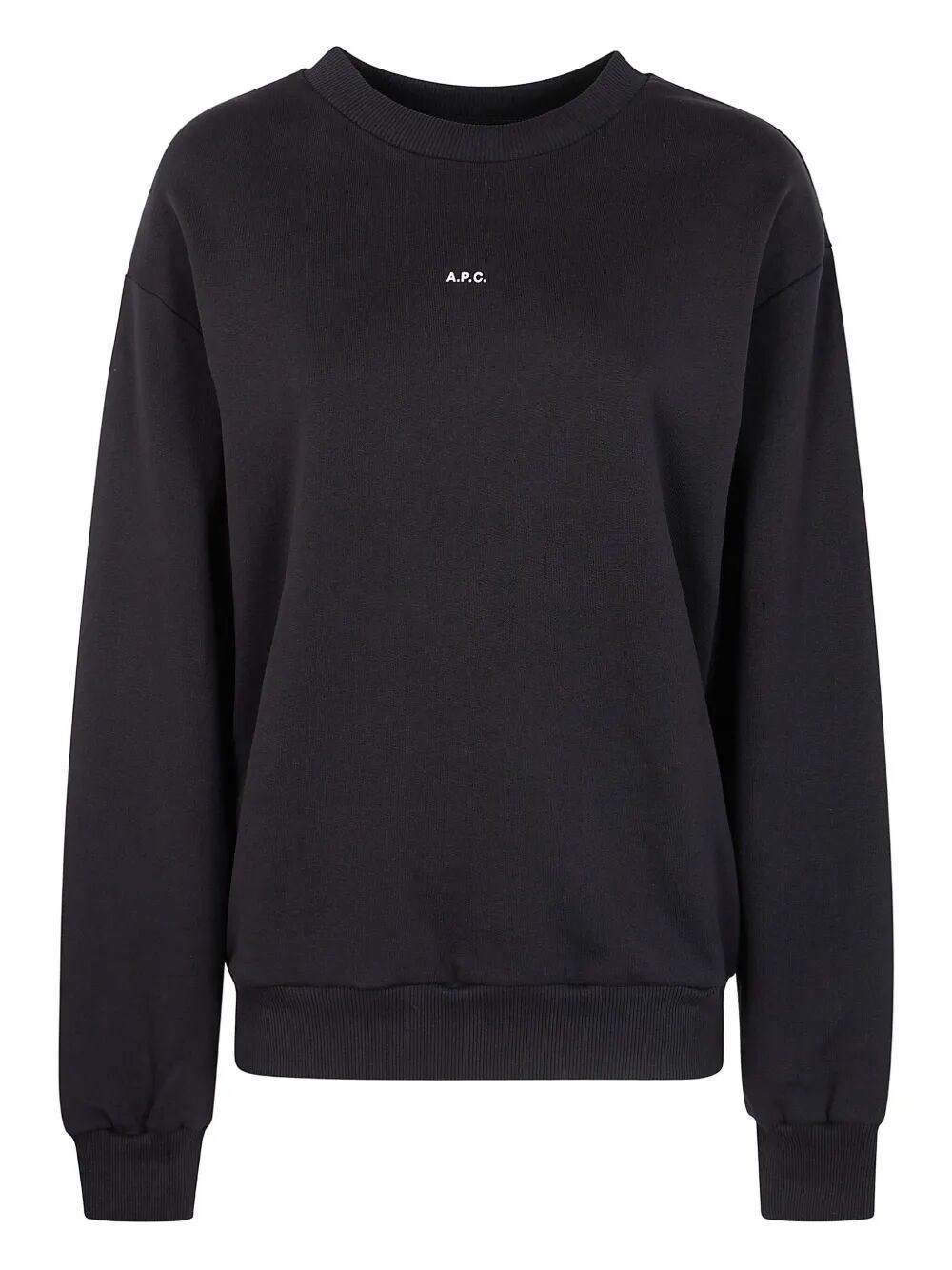 Apc Man Black Hoodie With Silver Coated Logo