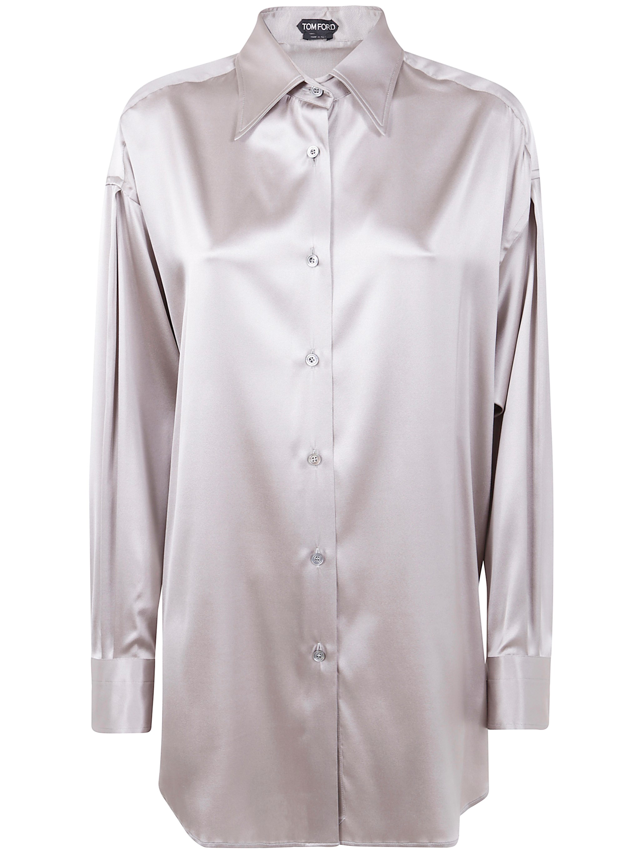 TOM FORD TOM FORD Stretch Silk Satin Relaxed Fit Shirt　TOM FORD ストレッチ シルク サテン リラックスフィット シャツ