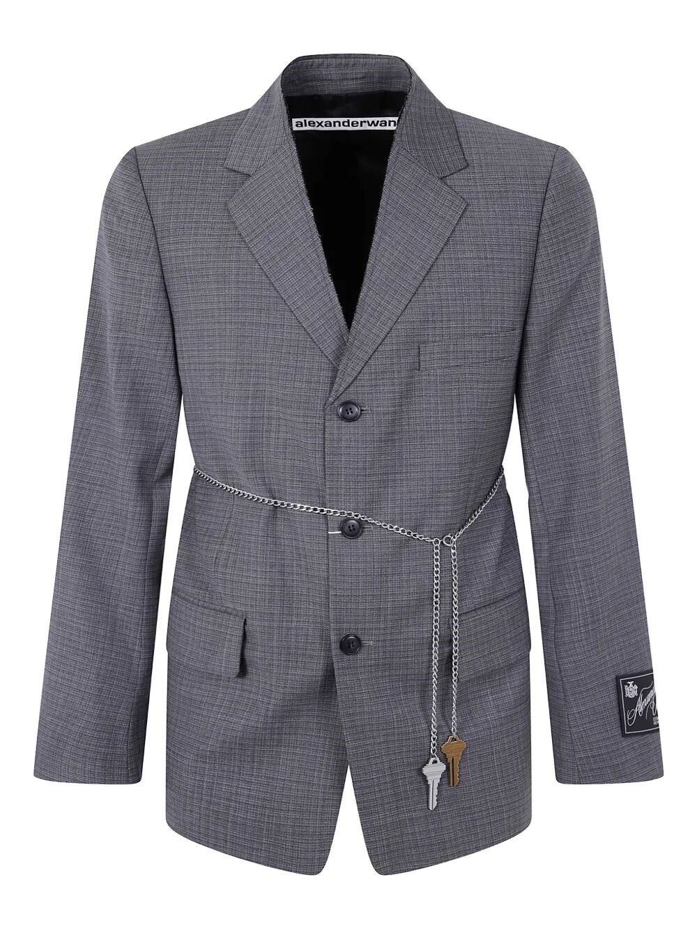 Alexander Wang Tailored Blazer With Chain Belt And Check Pattern