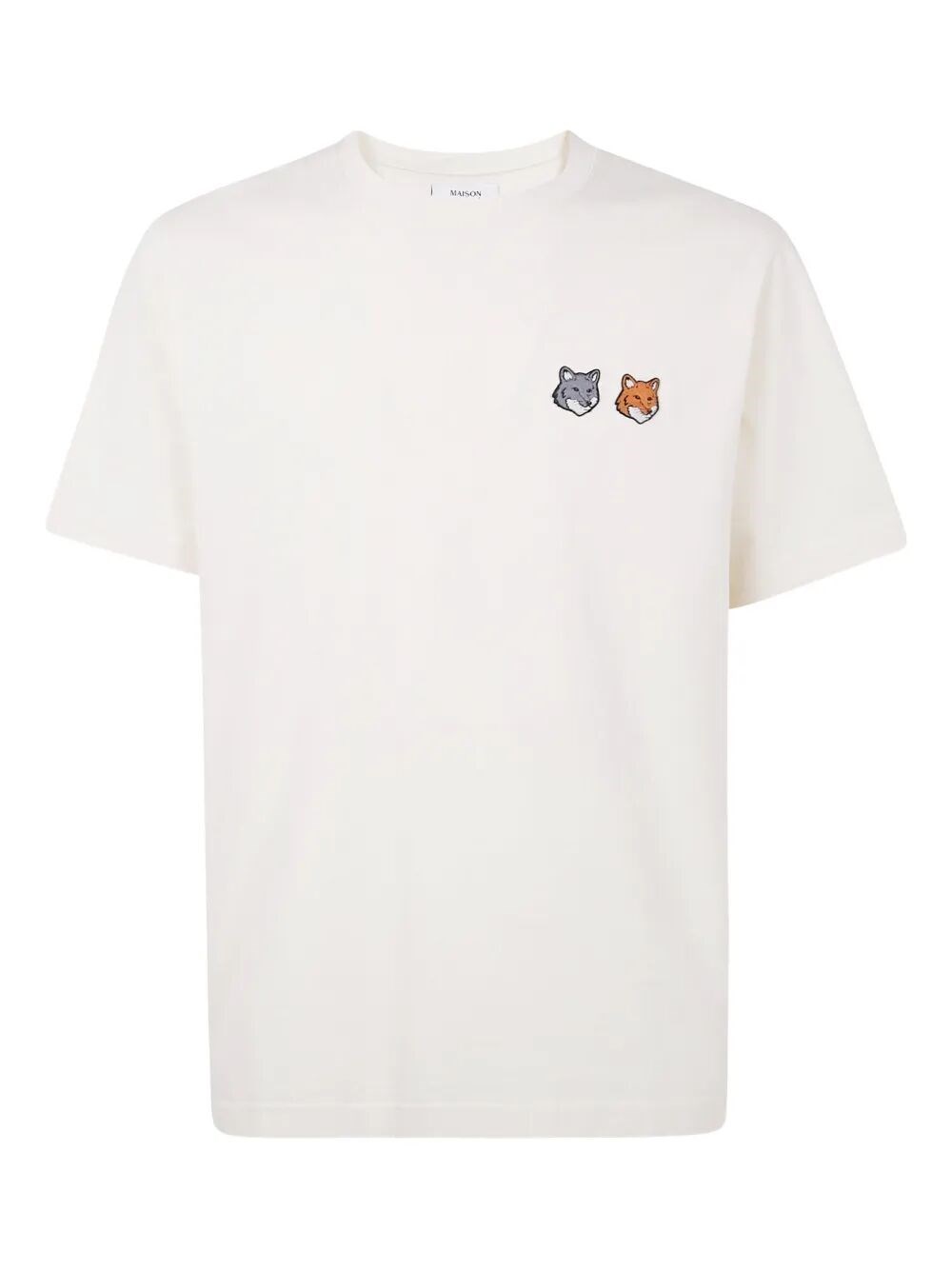 Maison Kitsuné Maison Kitsune' Double Bold Fox Head Cotton T Shirt In White