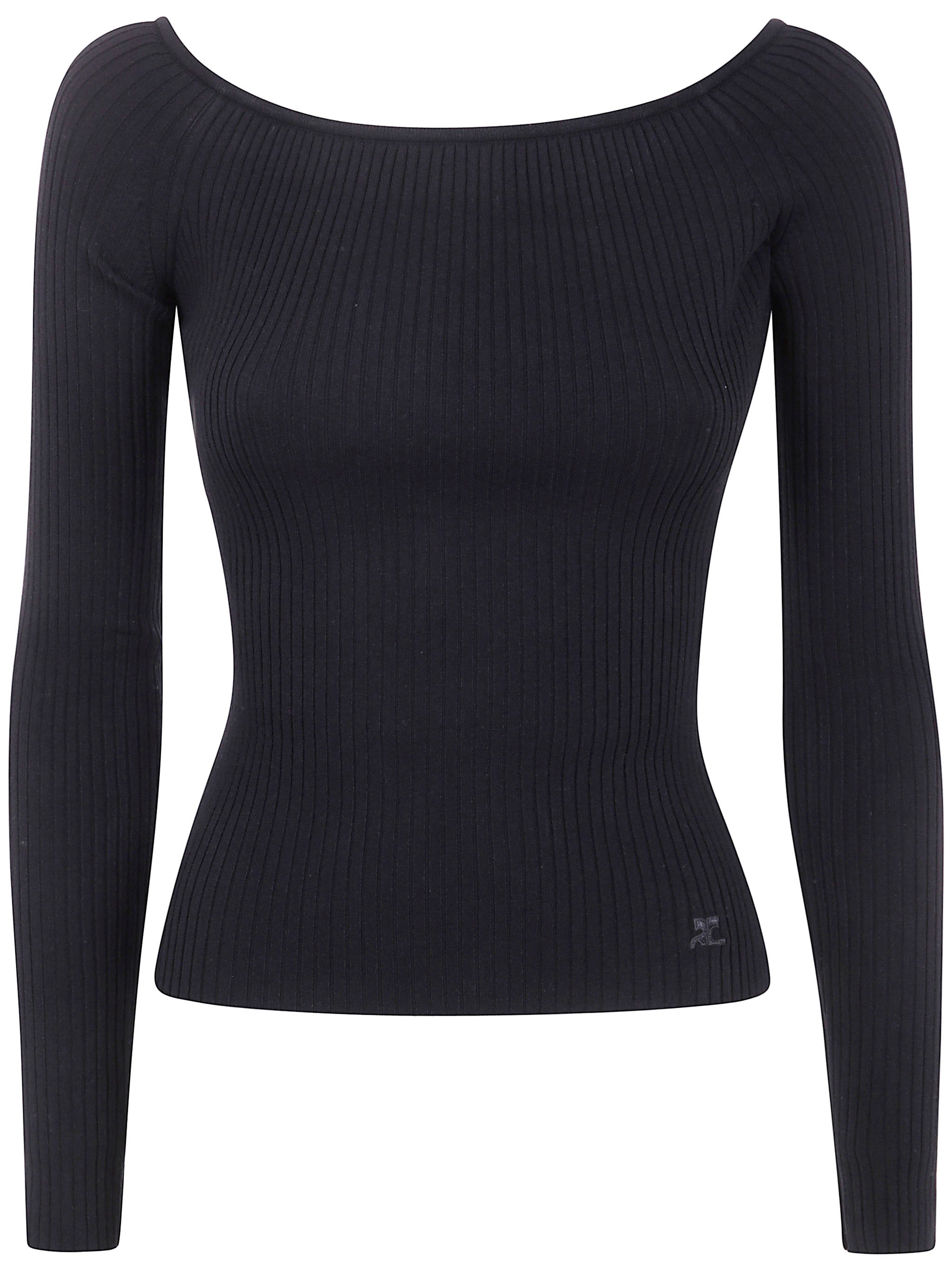 Courrèges Off Shoulder Rib Knit Top By Courreges