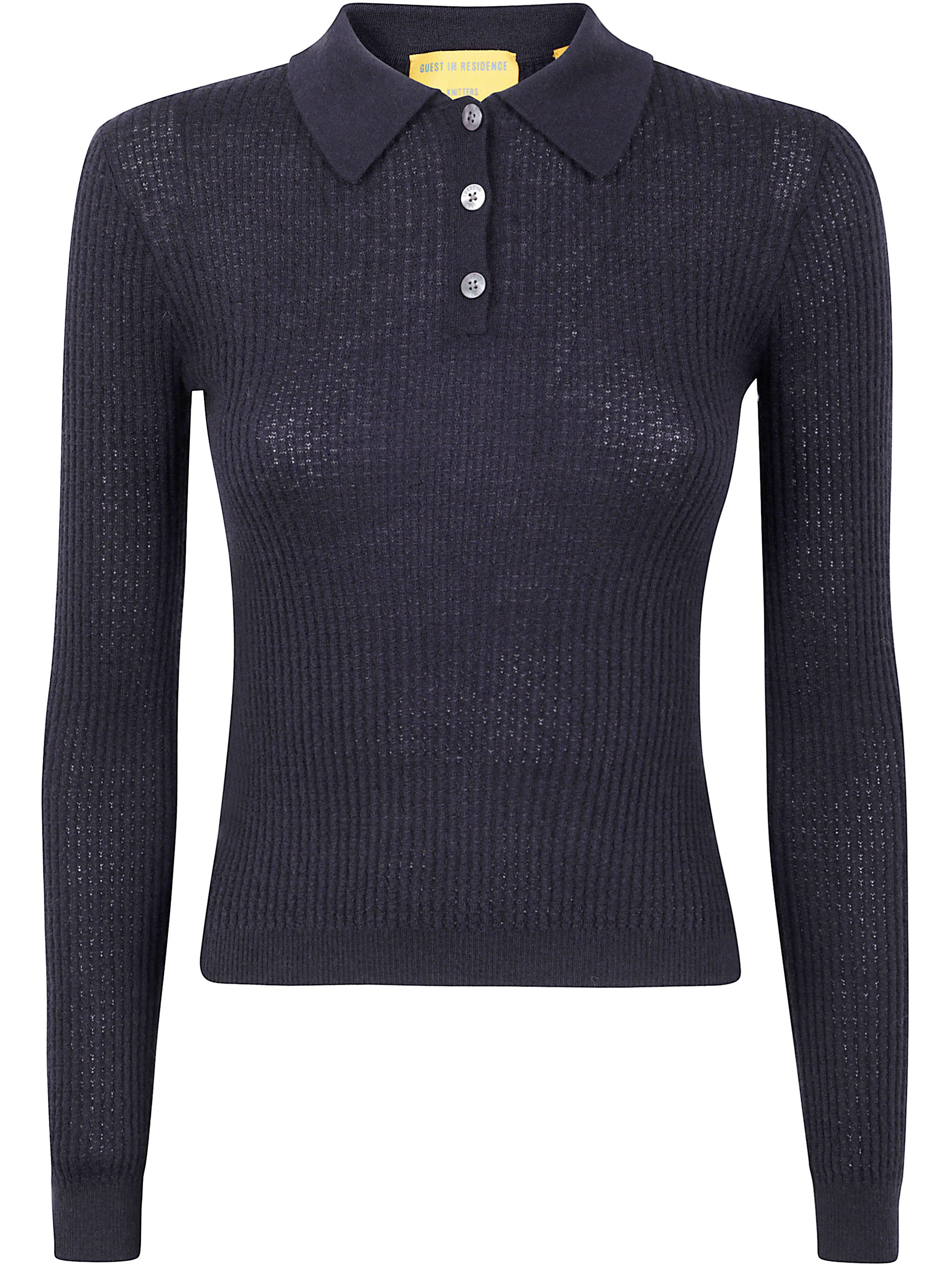 GUEST IN RESIDENCE Long Sleeves “Shrunken” Cashmere Polo Shirt