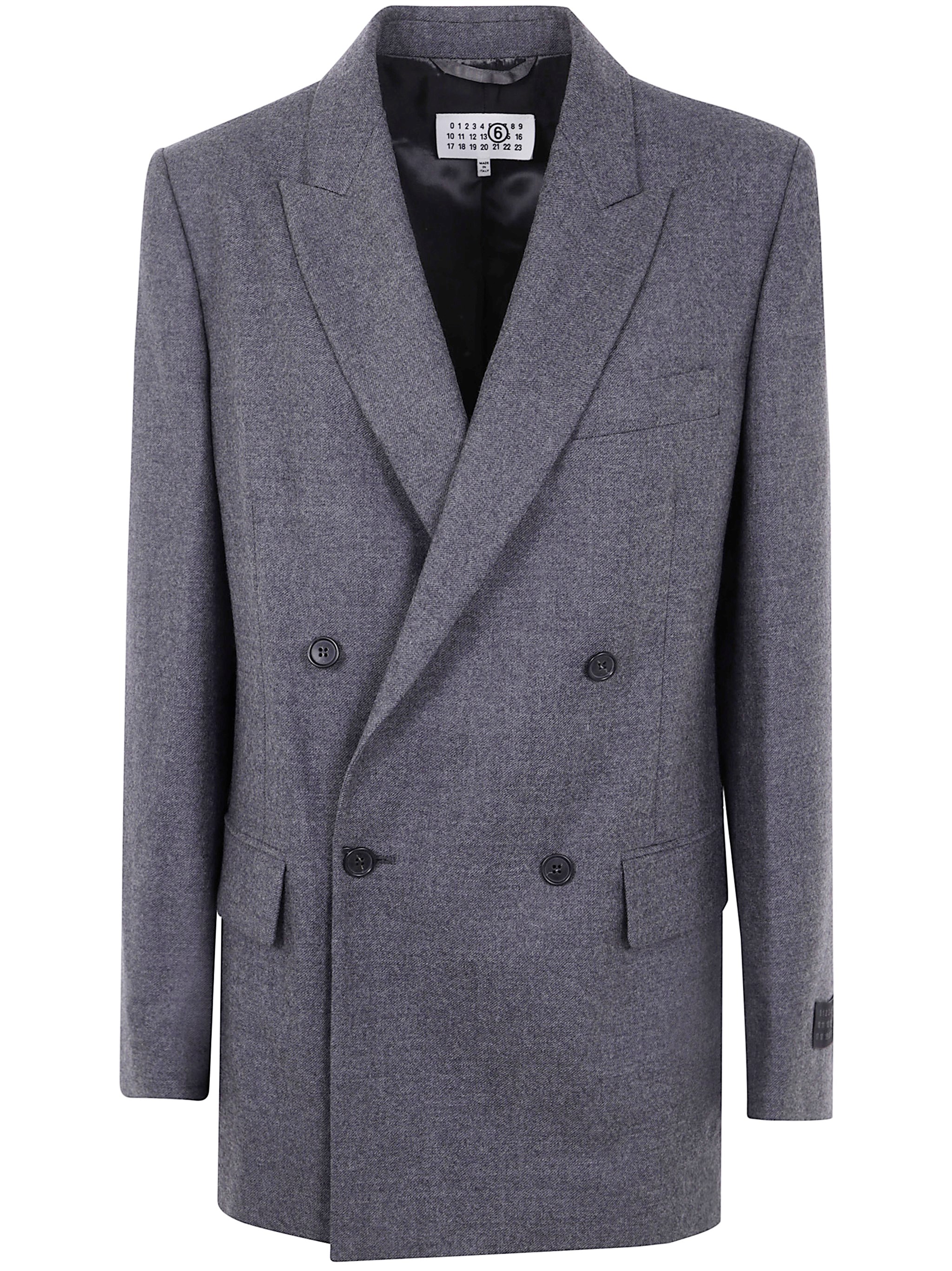Mm6 Maison Margiela Mm6 By Maison Margiela Double-breasted Medium Grey Jacket With Elegant Tailoring