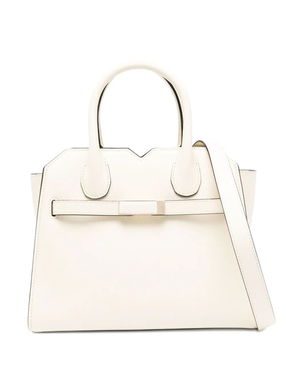 Valextra Structured Shoulder Bag With Detachable Strap In Neutral