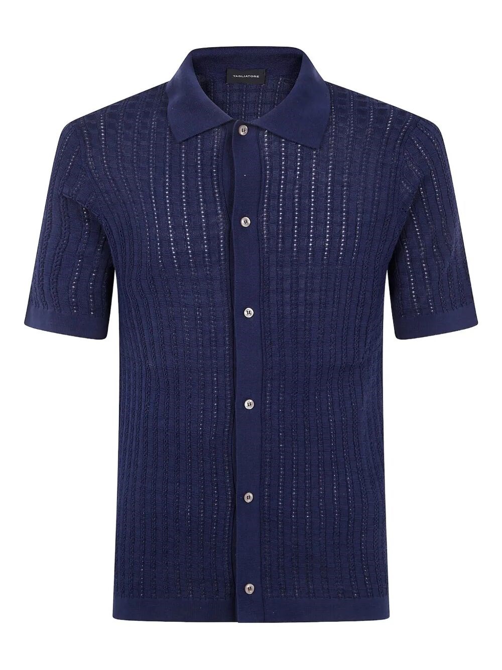 Tagliatore Sheer Textured Short Sleeve Shirt