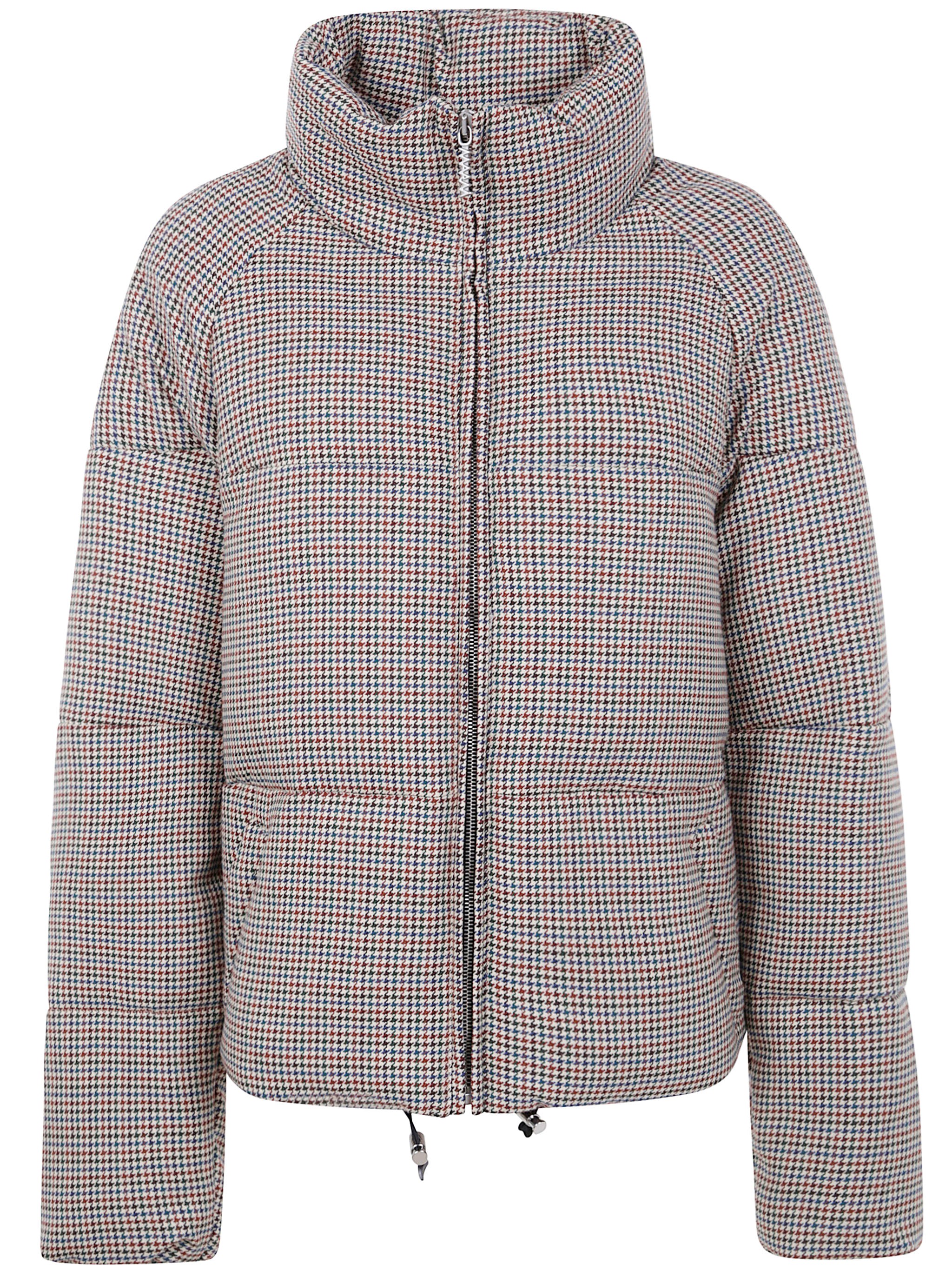 Marni Quilted High Collar Jacket With Side Pockets In Gray