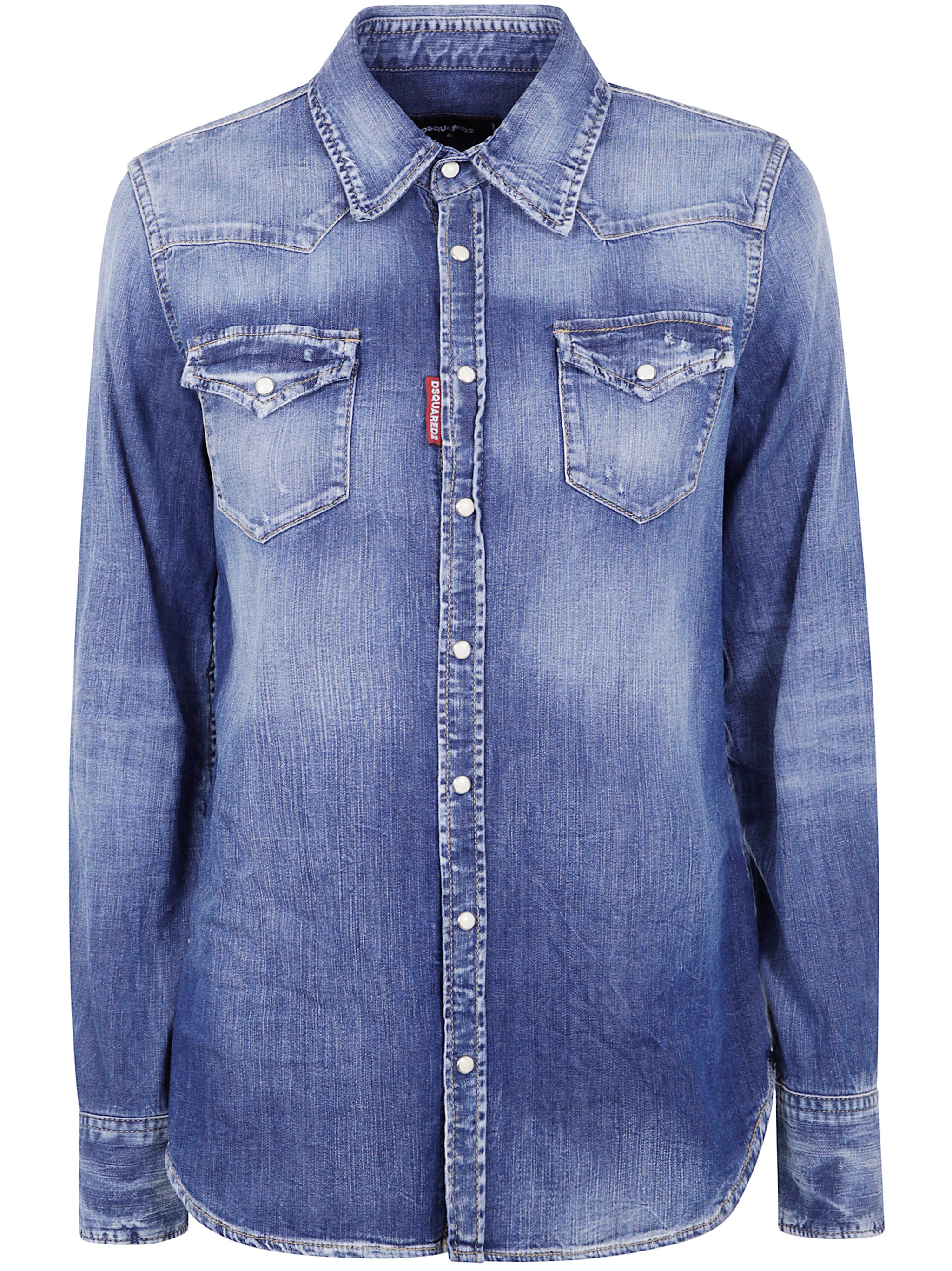 Dsquared2 "western" Shirt With Chest Pockets And Western Yoke