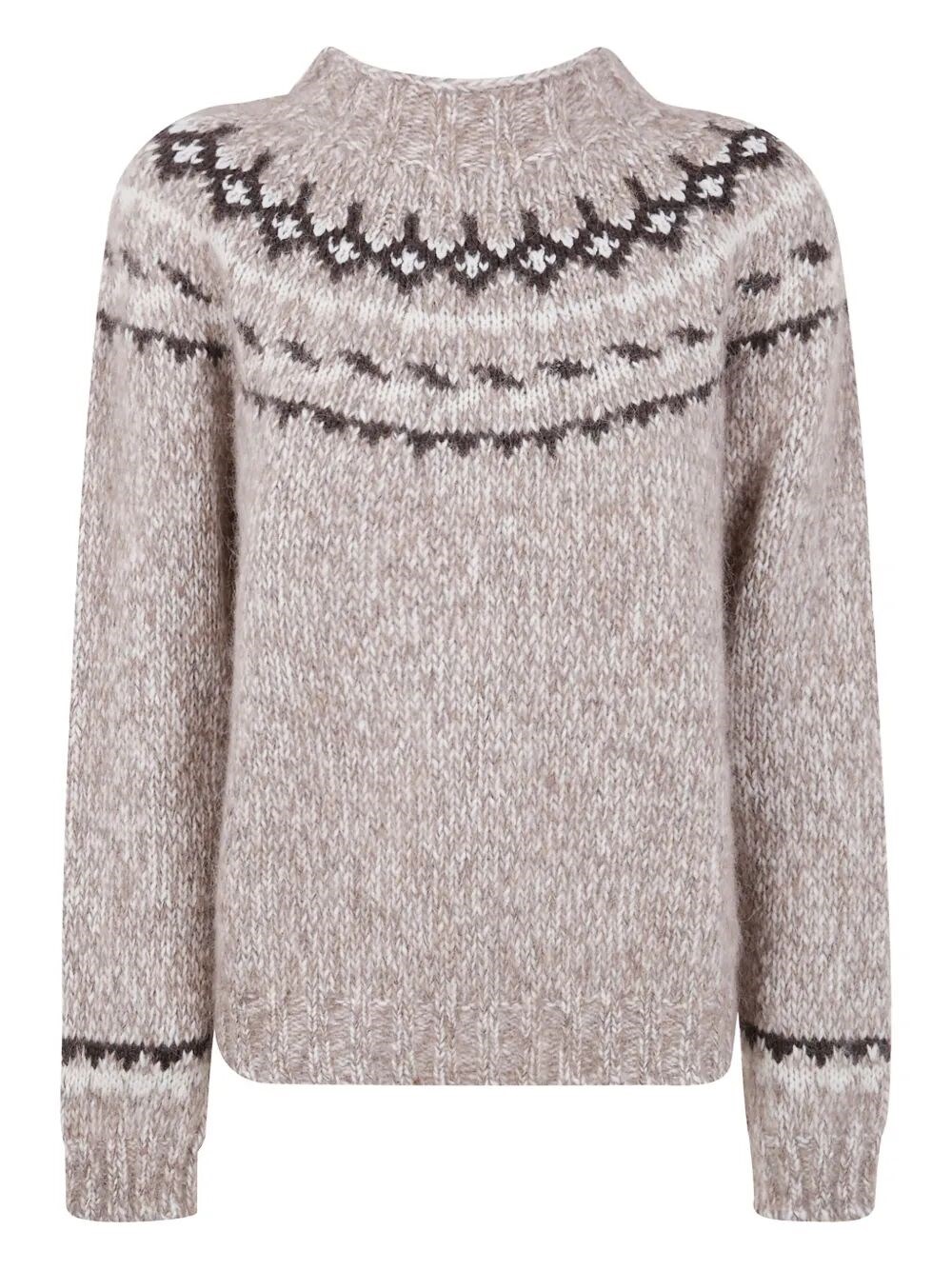P.a.r.o.s.h Beige Crewneck Sweater In Wool Blend Woman