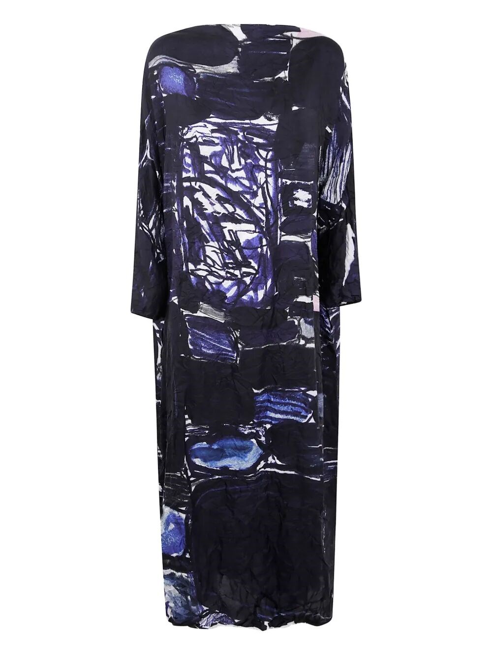 Daniela Gregis Abito Lunedì Washed Silk Fantasy Dress In Blue
