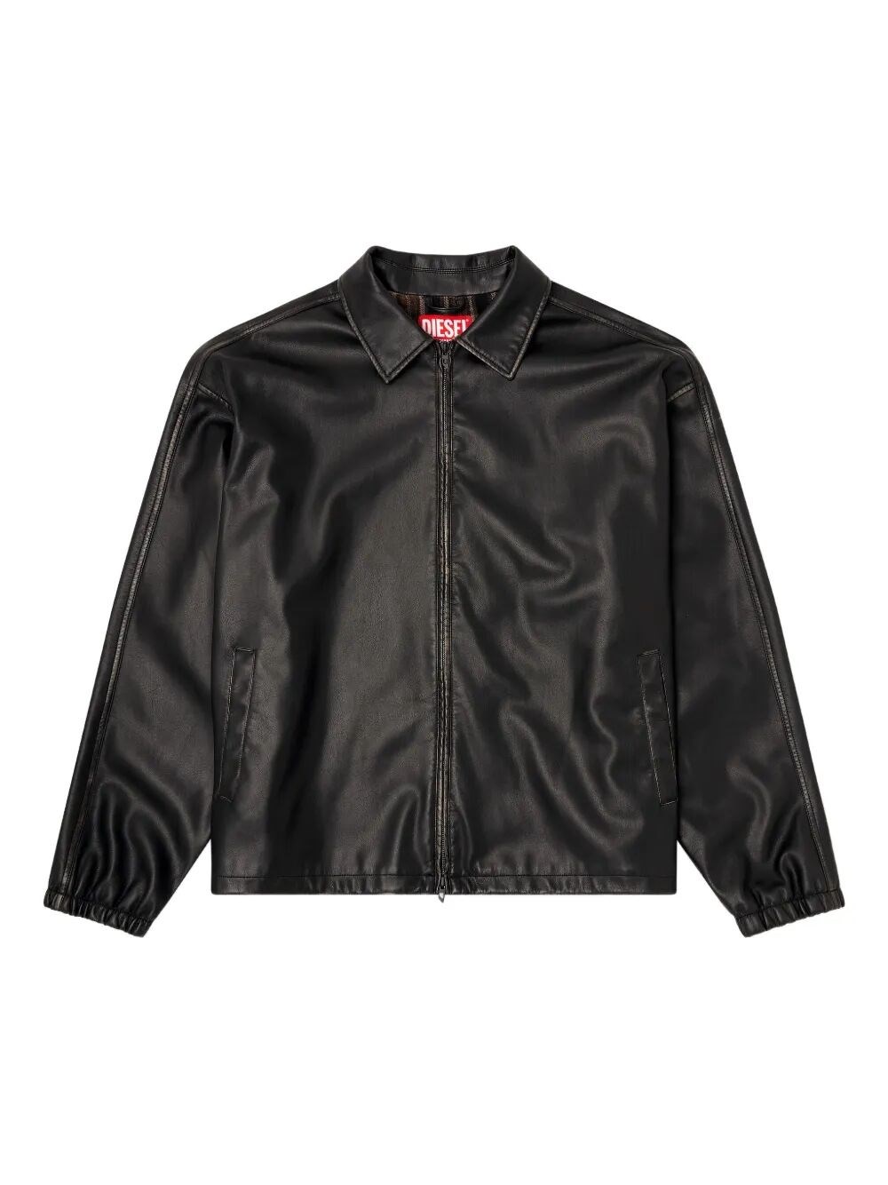Diesel Zip-front Panelled Jacket In Black