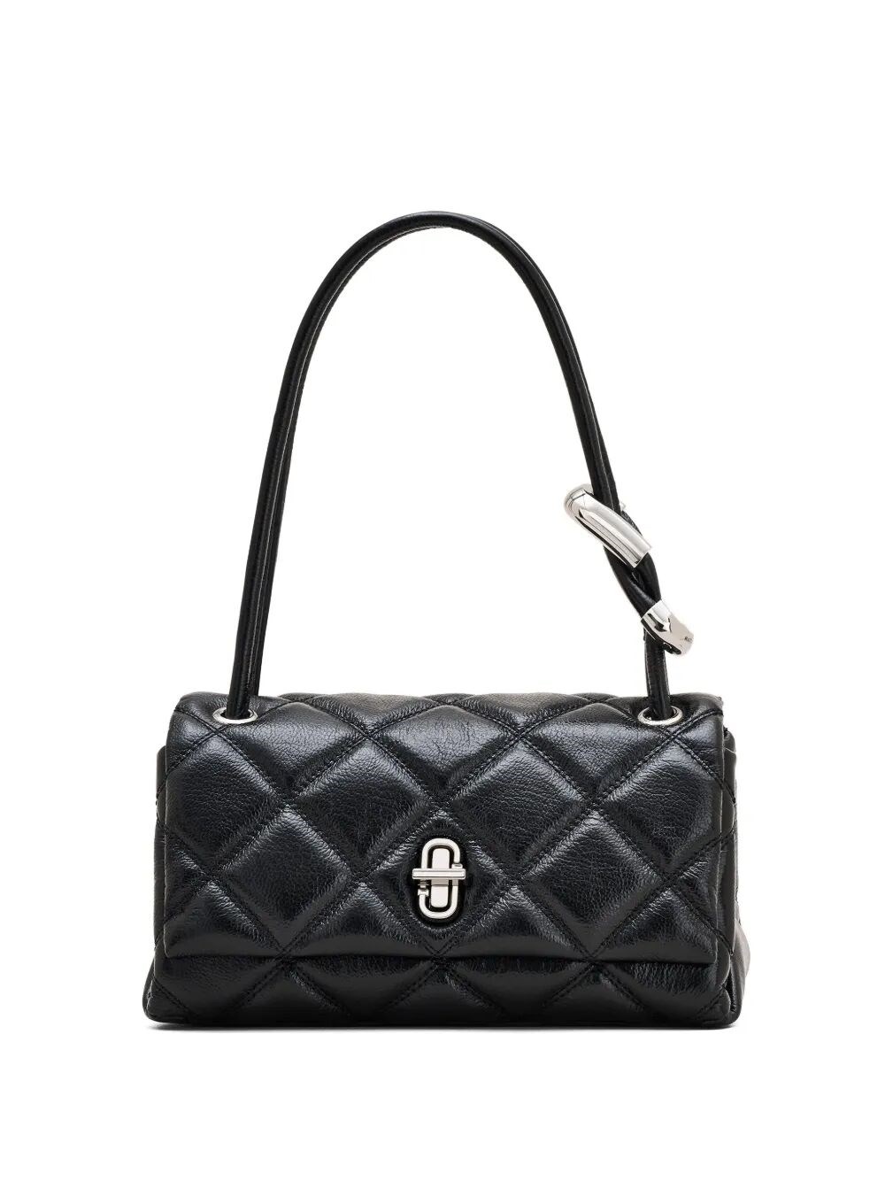 Marc Jacobs The Dual Chain Mini Leather Shoulder Bag In Black