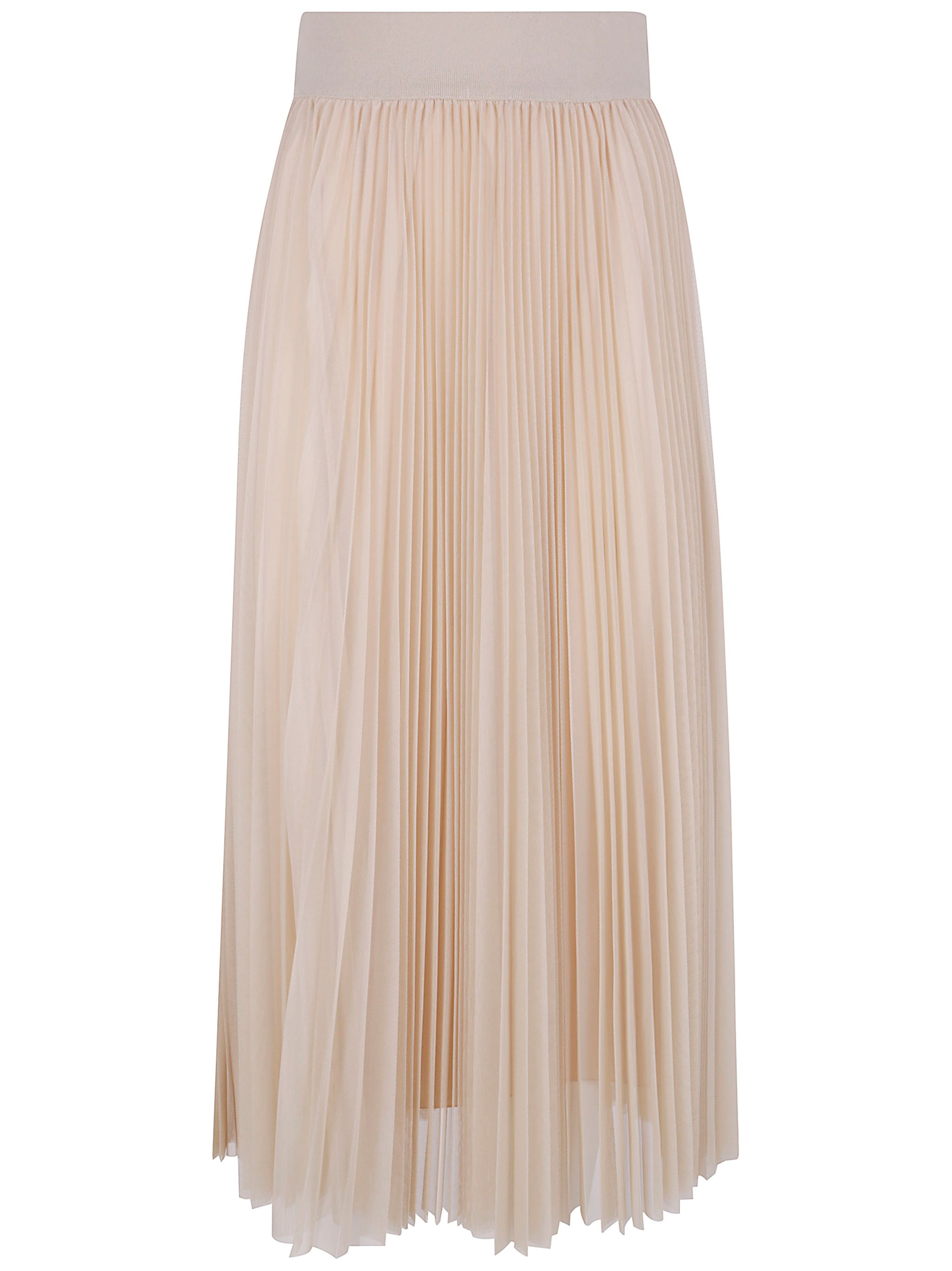 Fabiana Filippi Mesh Pleated Midi Skirt In Neutral