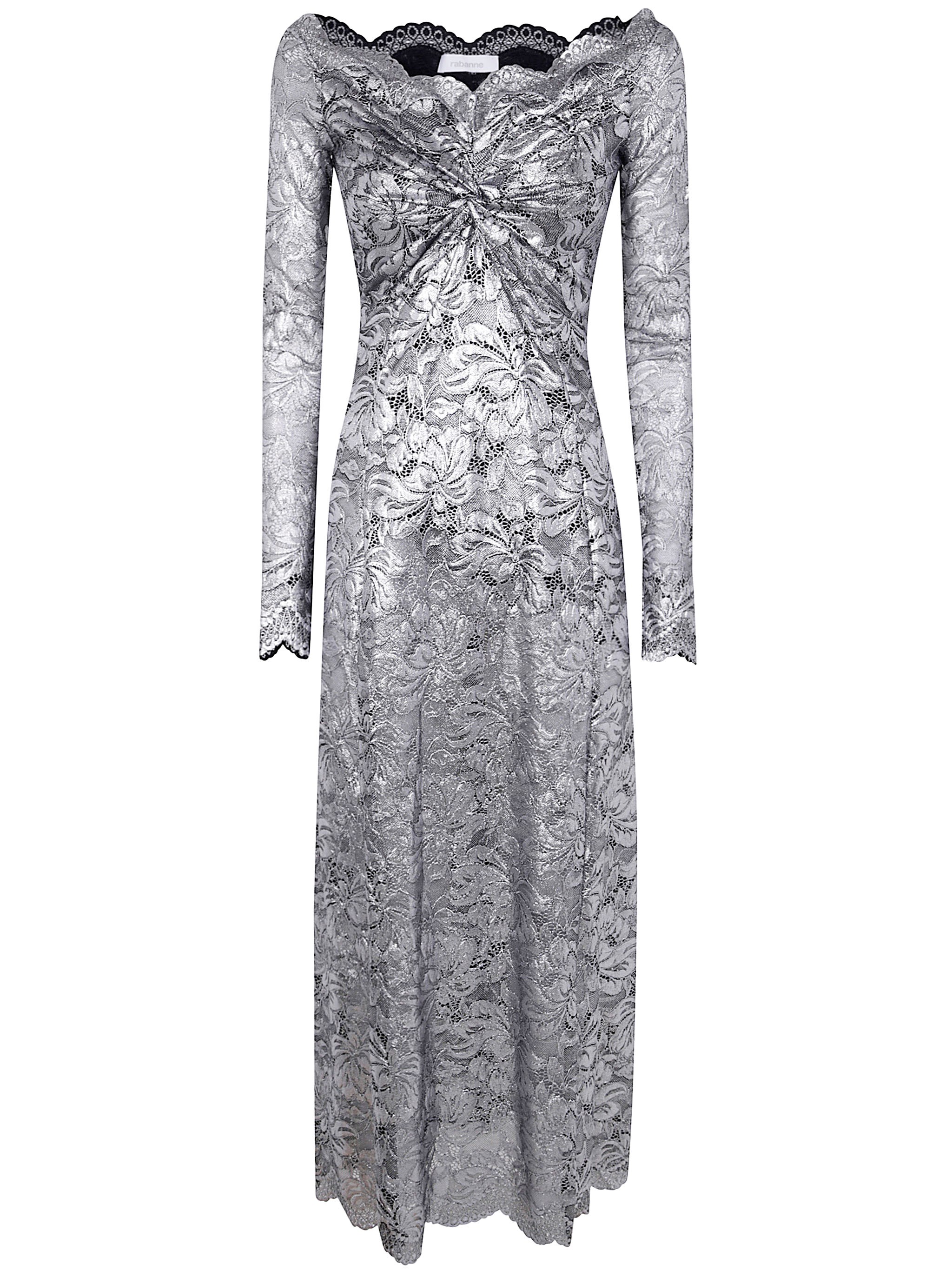 RABANNE Long Sleeves Long Lace Dress