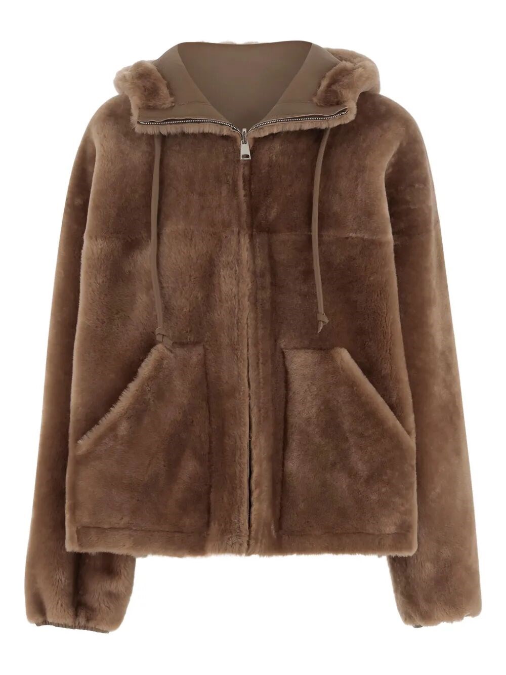 Blancha Reversible Shearling Jacket With Drawstring Hood