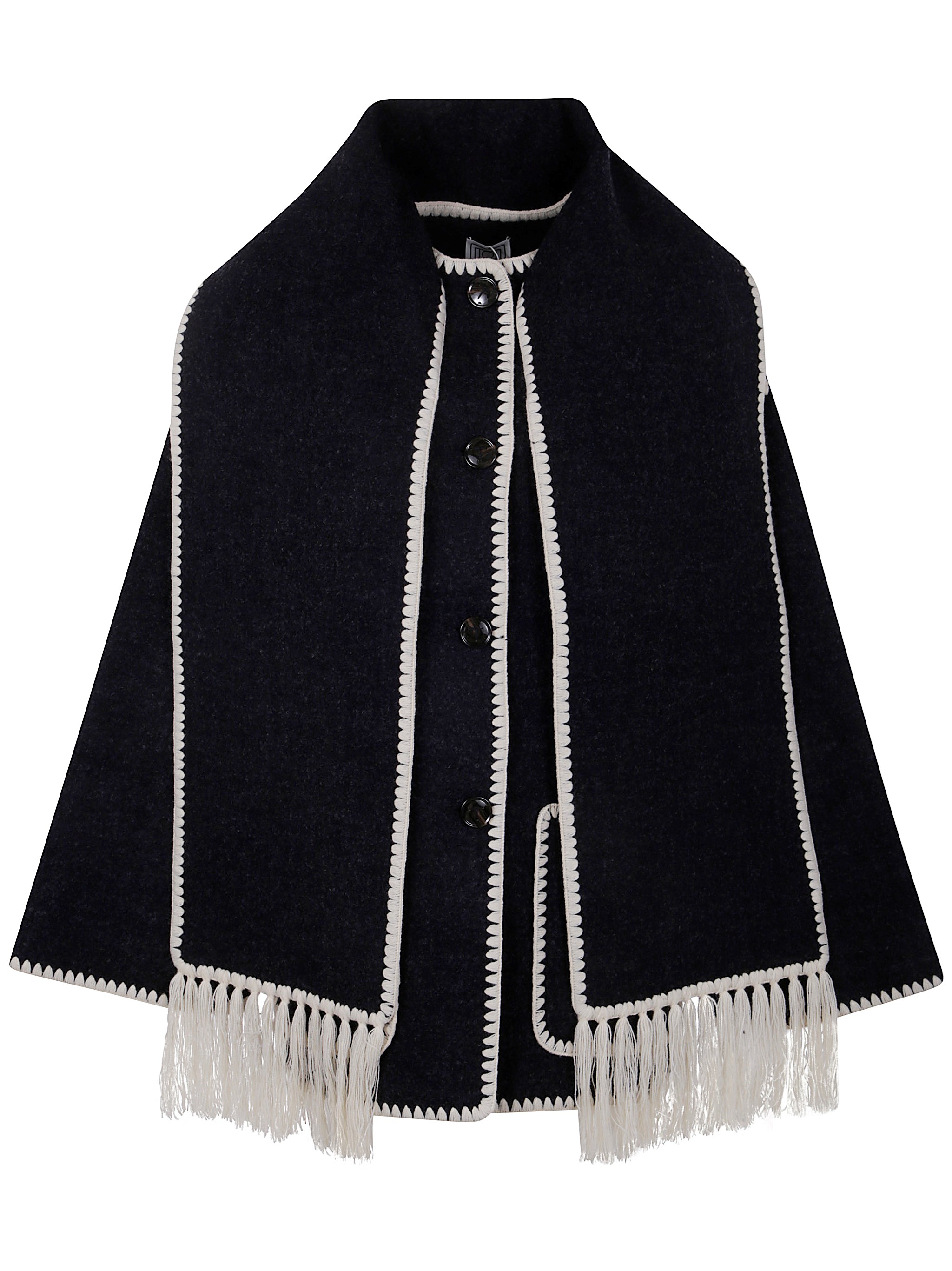 TOTEME Wool Blend Embroidered Scarf Jacket