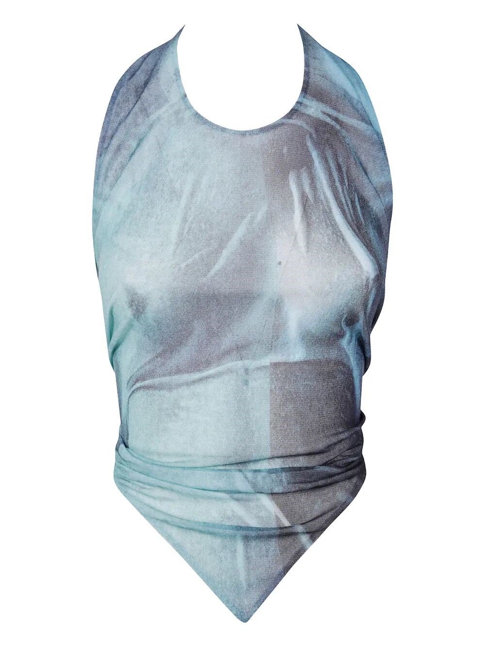 Phiili Mesh Scarf Top Printed "water"