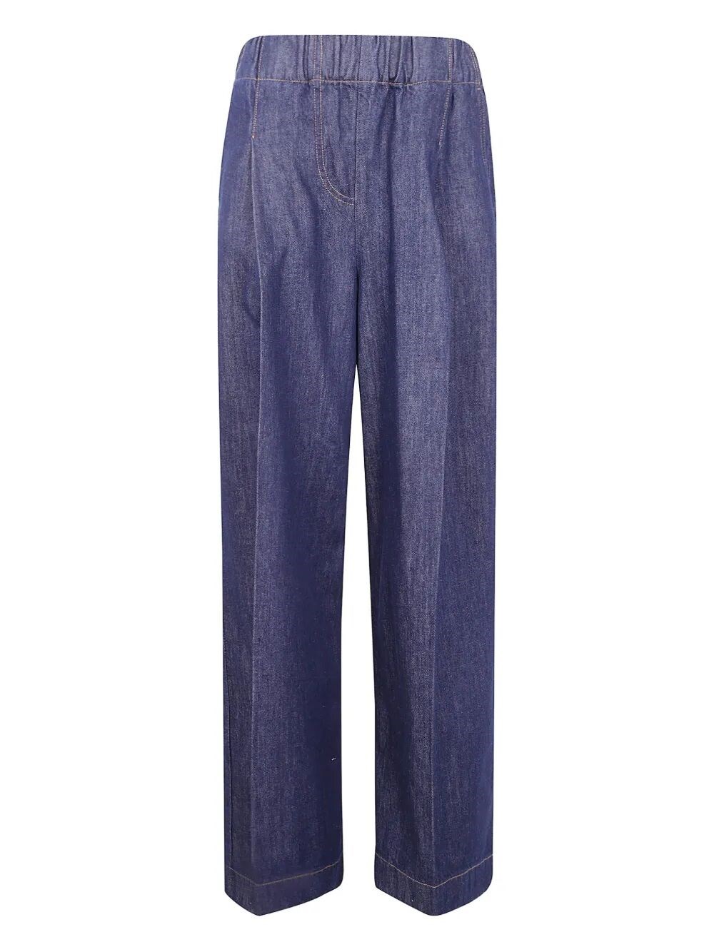 Semicouture Elastic-waistband Pocket Boyfriend Jeans In Blue