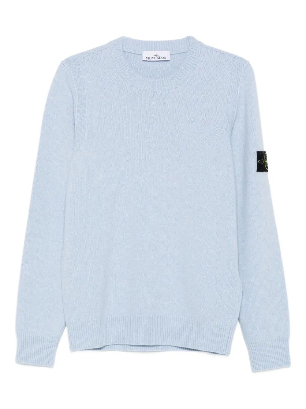 Stone Island Logo Patch Crewneck Sweatshirt In Blue