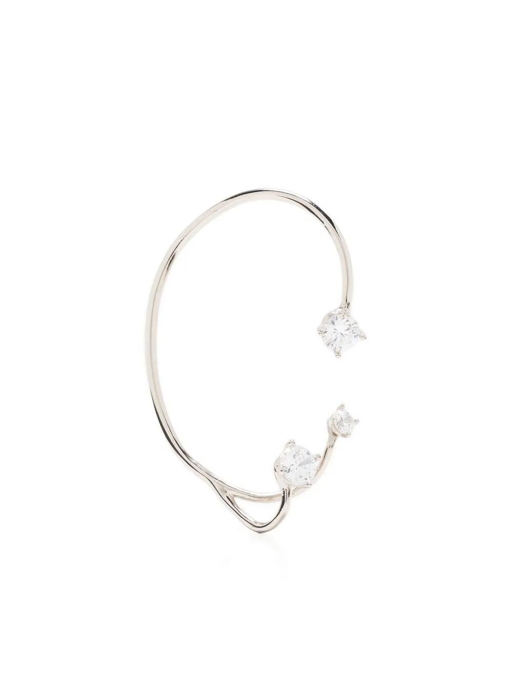 Panconesi Three Point Crystal-embellished Earcuff In Silver