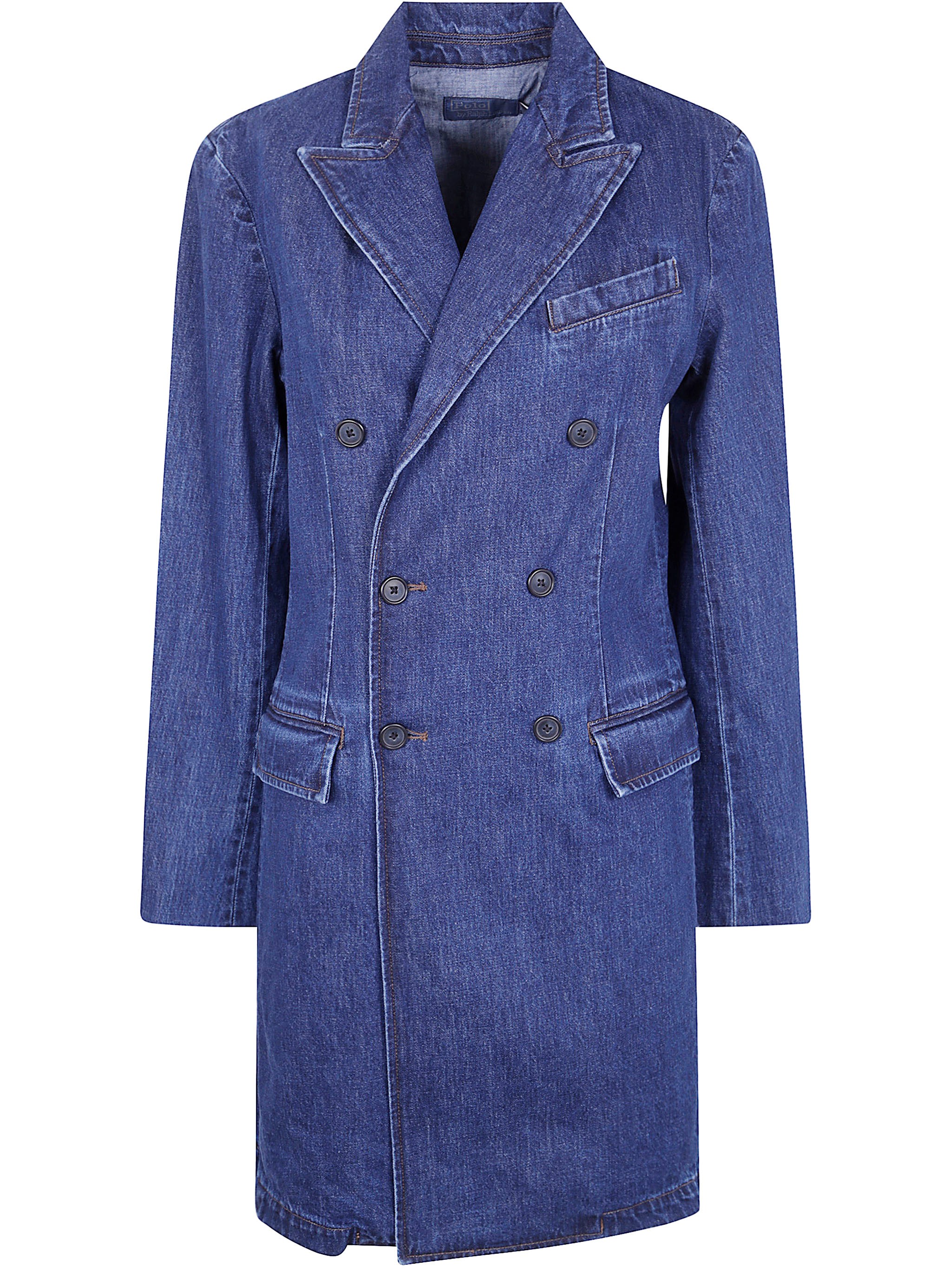 POLO RALPH LAUREN "Woven Top Coat" Trench Denim
