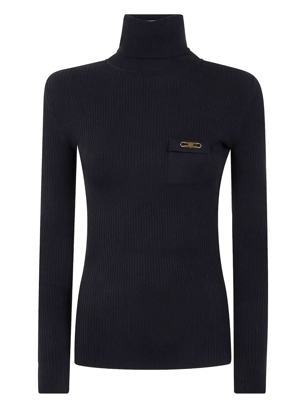 ELISABETTA FRANCHI Turtleneck Ribbed T-Shirt