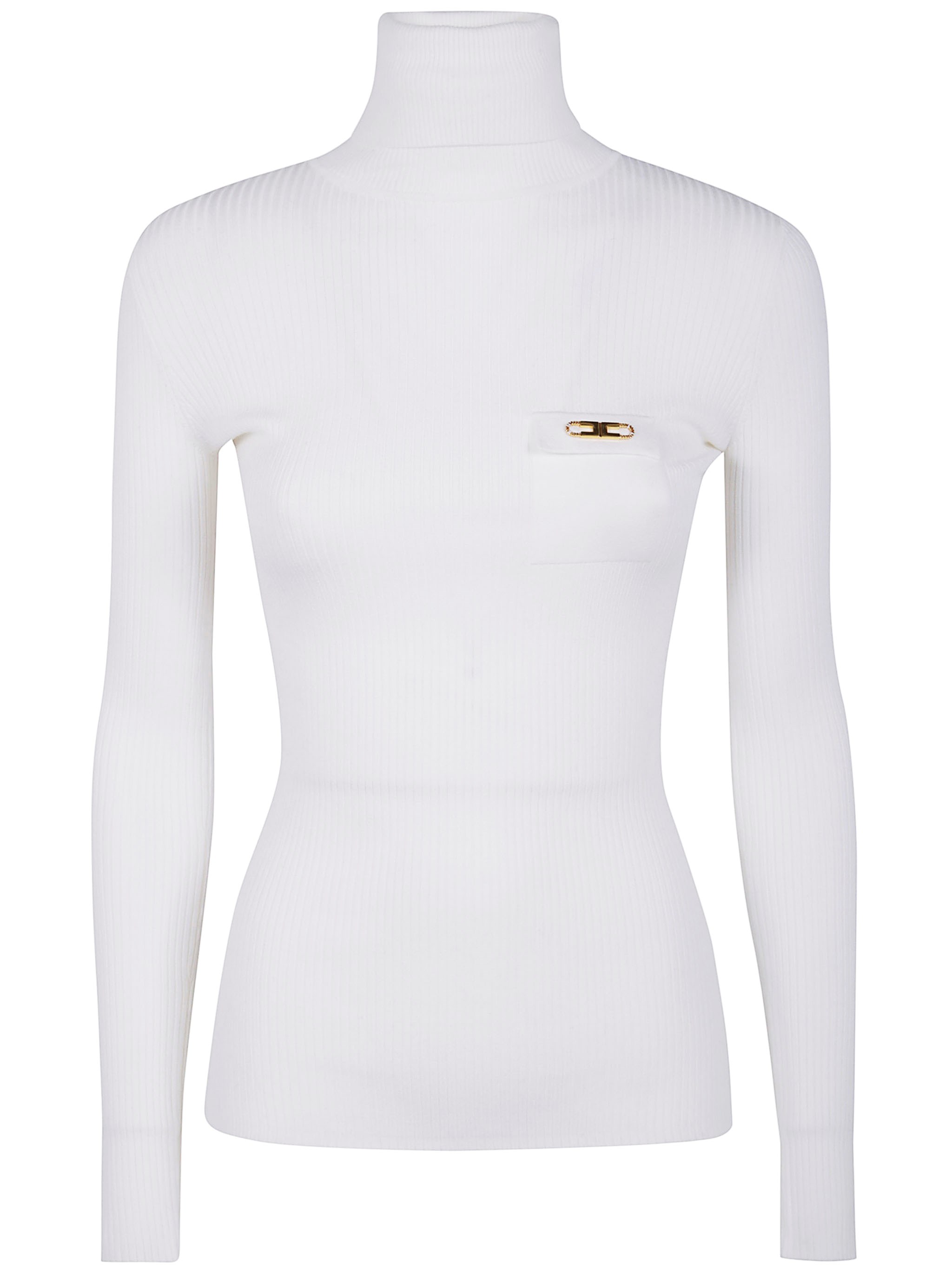 ELISABETTA FRANCHI Turtleneck Ribbed T-Shirt