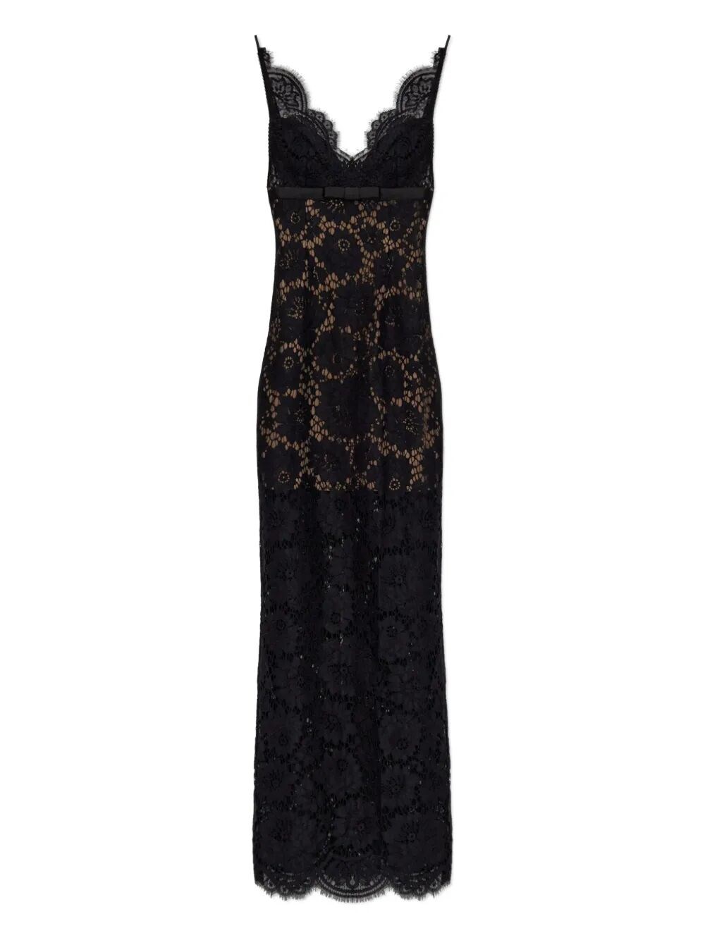 Self-portrait Floral Lace Maxi Dress In Black