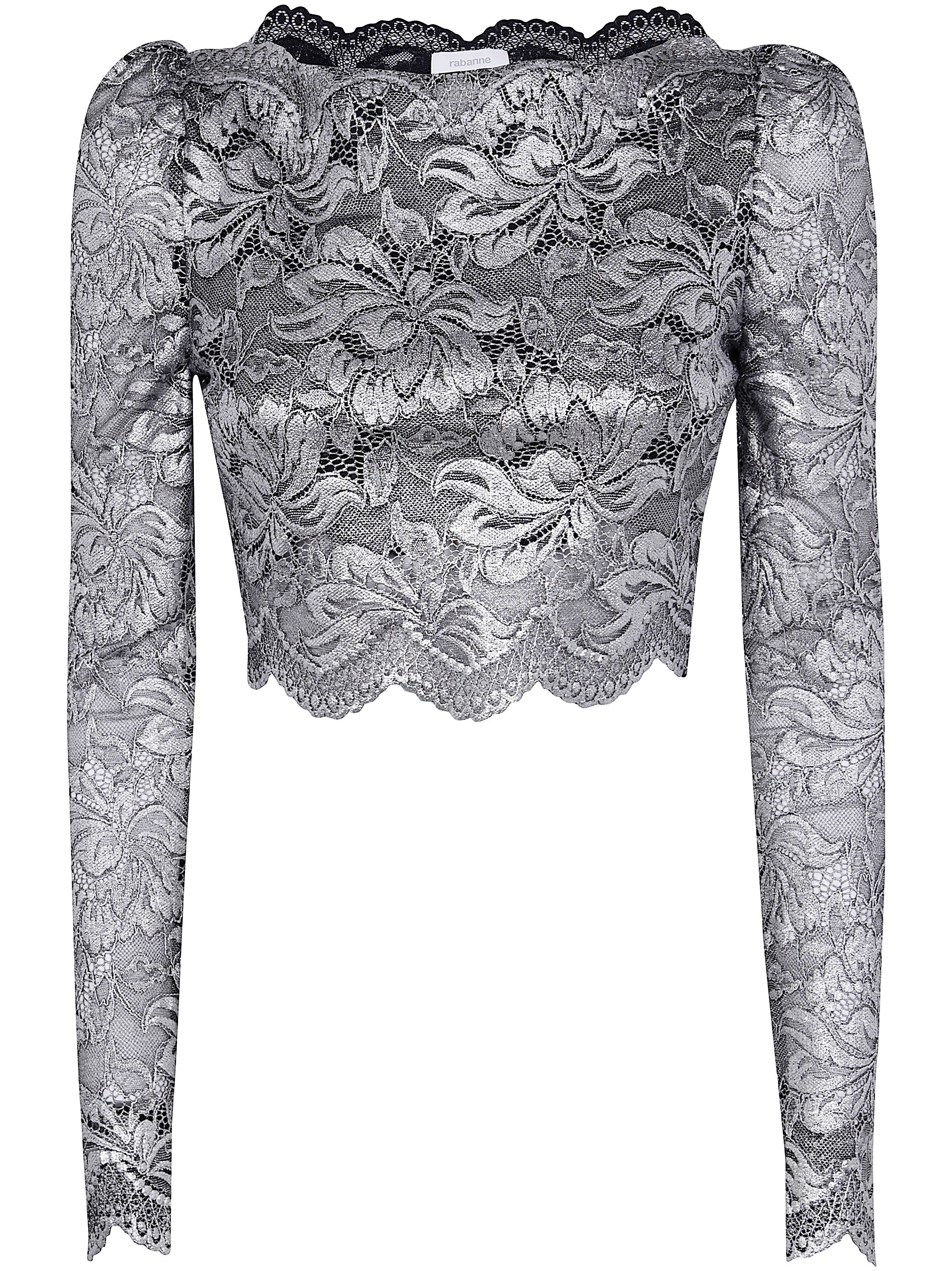 RABANNE Cropped Long Sleeves Lace Top