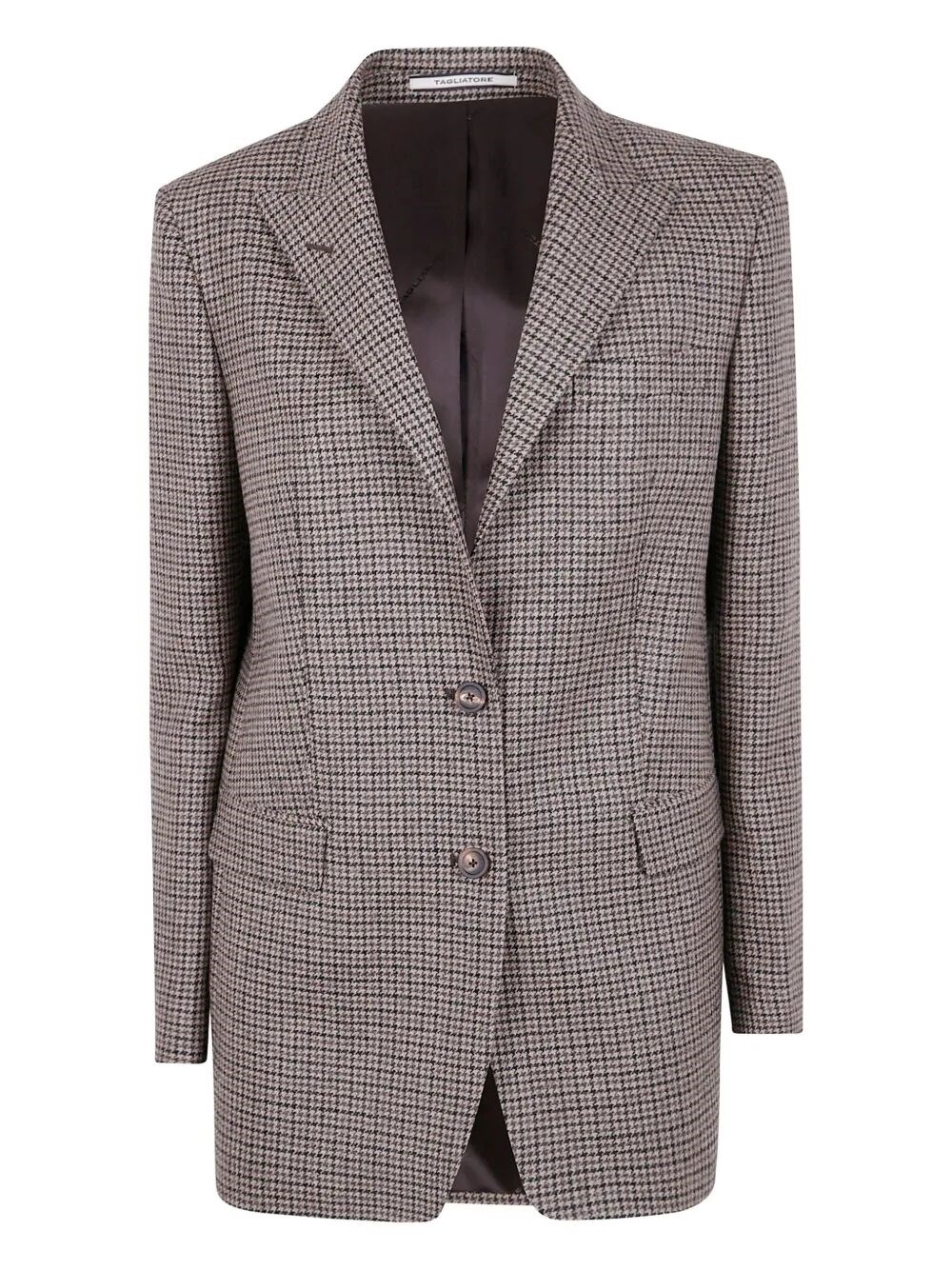 Tagliatore Houndstooth Pattern Tailored Blazer In Brown