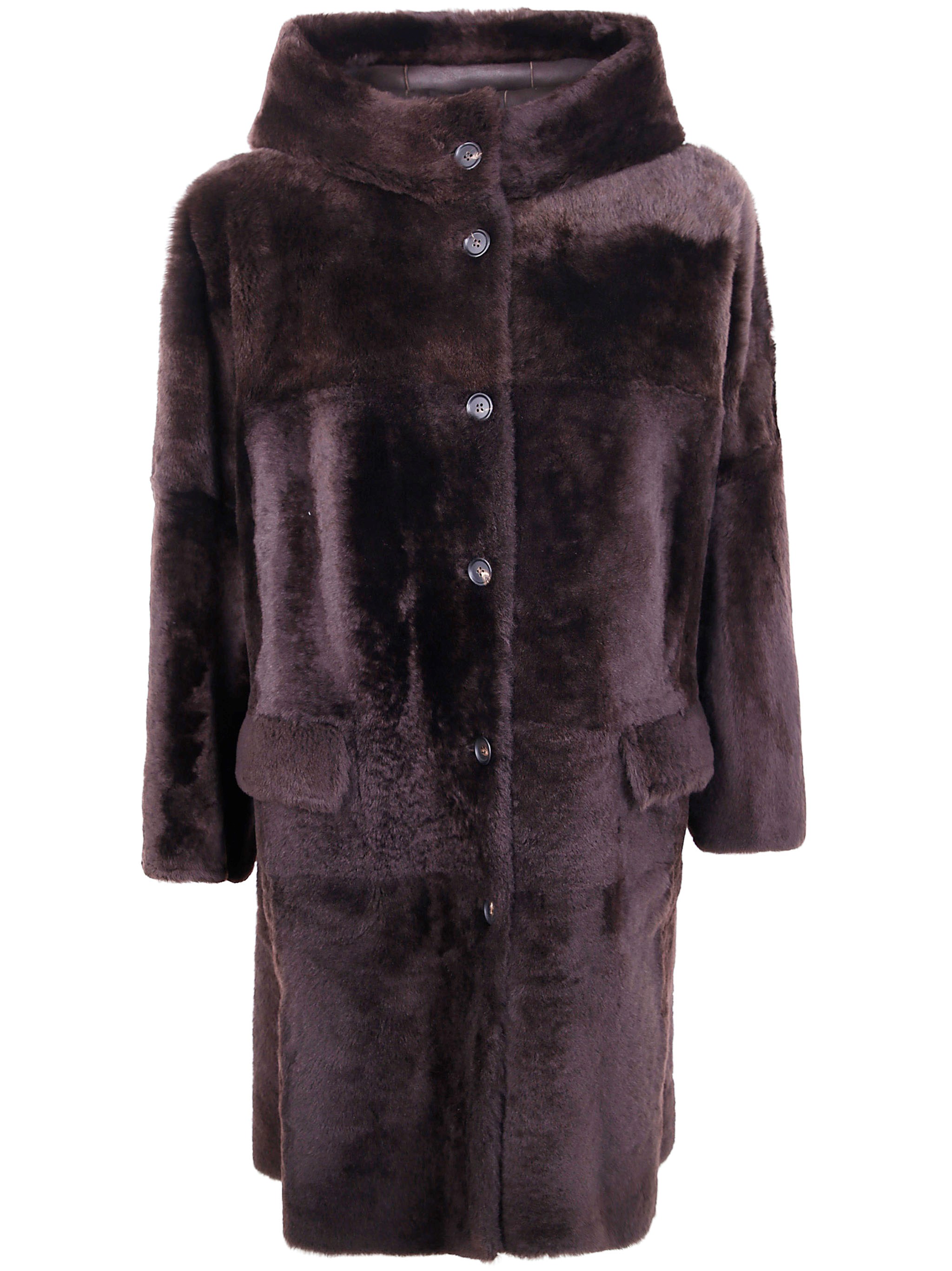 Autry Fur Overcoat In Purple
