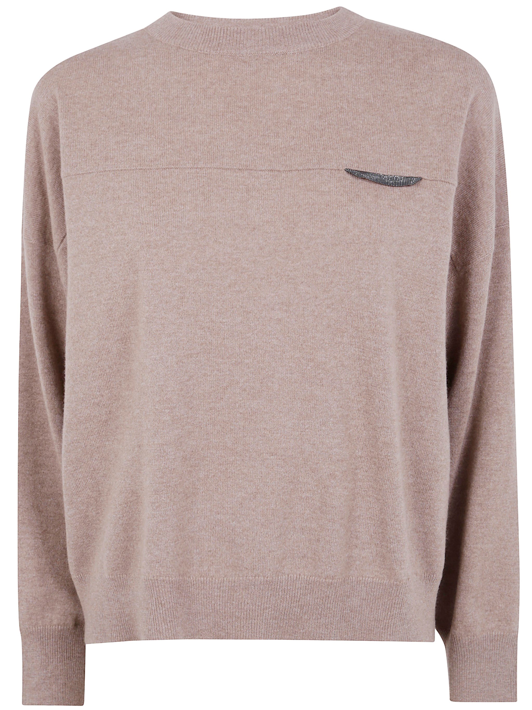 Brunello Cucinelli Cashmere Round Neck Sweater In Brown