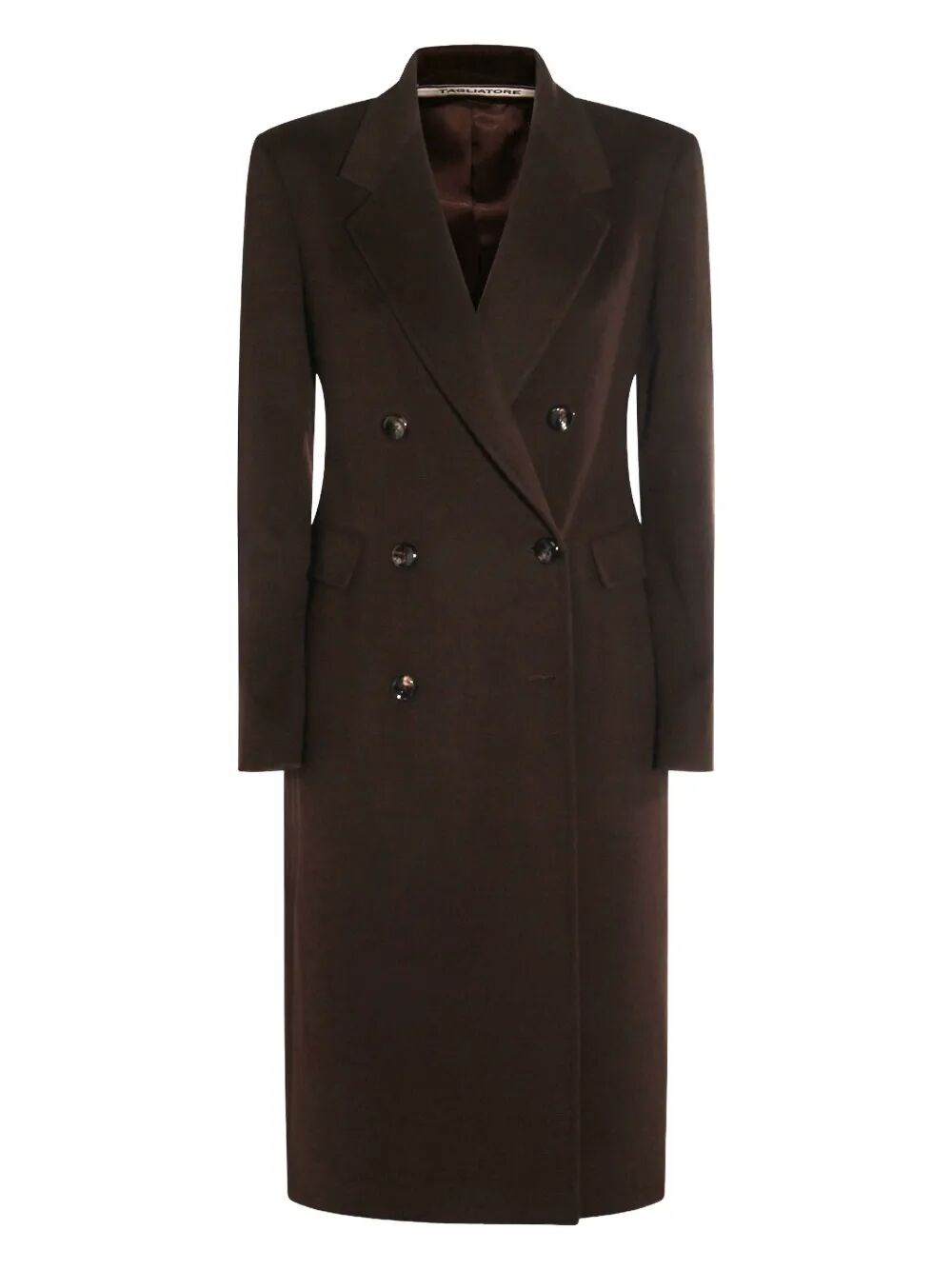 Tagliatore "c-meryl" Double-breasted Coat Flap Pockets In Brown
