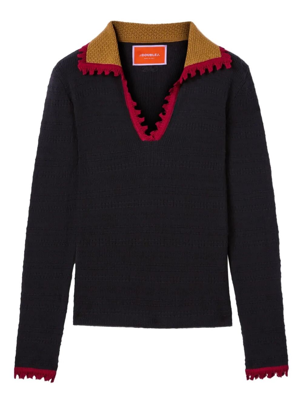 LA DOUBLE J "Picket Polo" Polo Neck Sweater