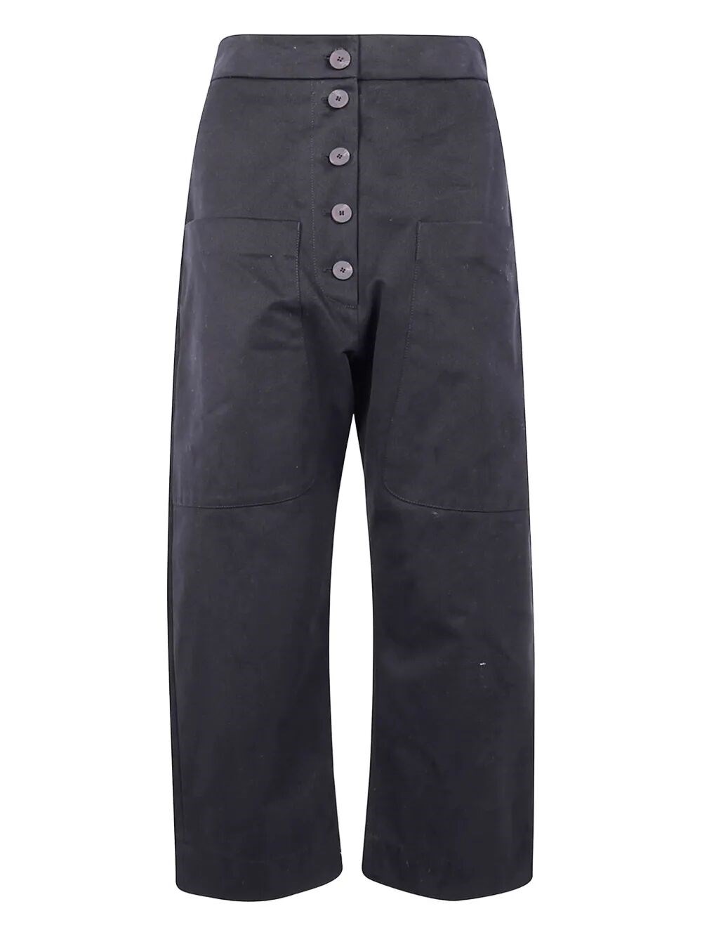 Studio Nicholson Rounded Drop Crotch Trousers In Black