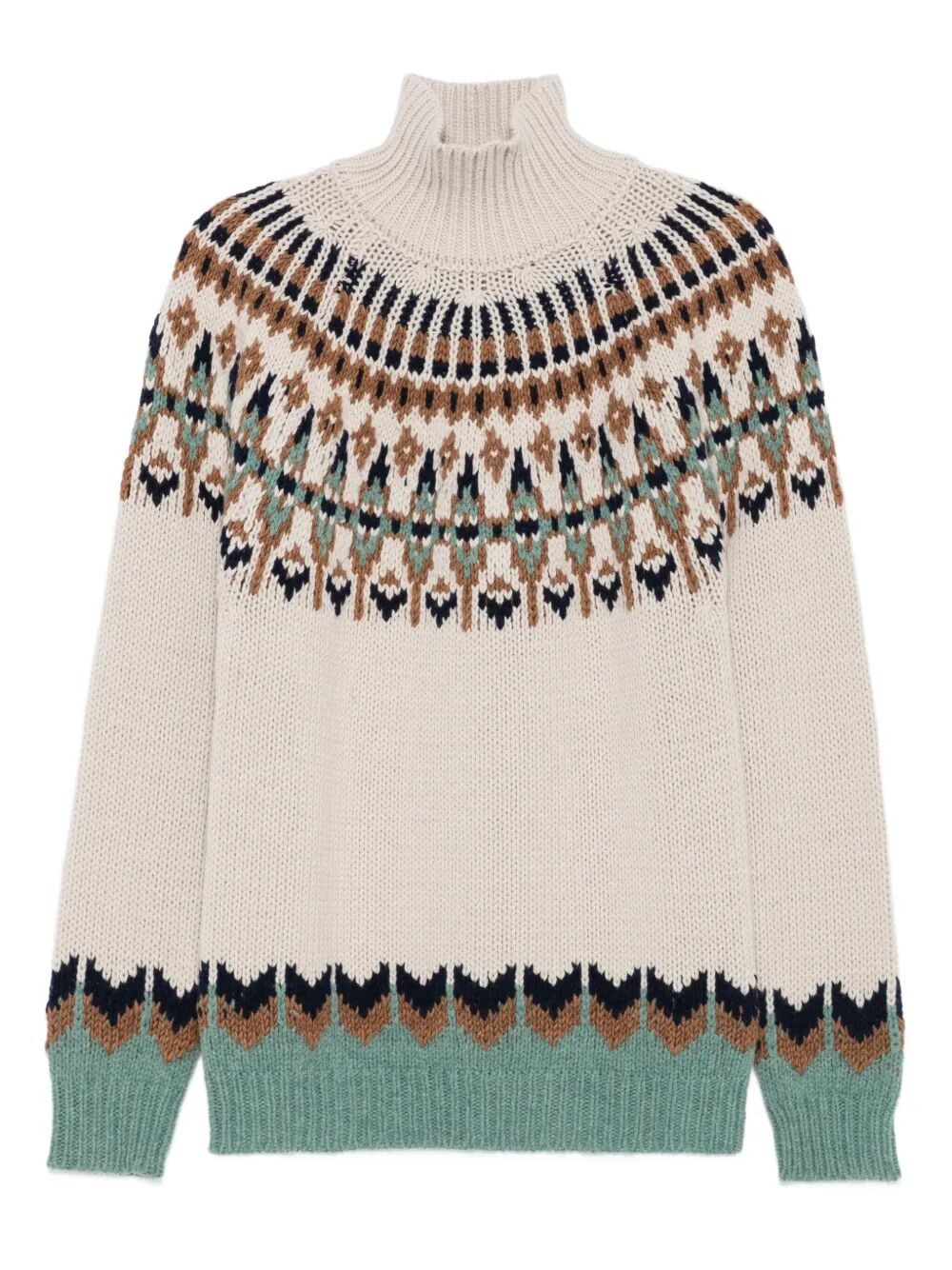 Dondup Chic Turtle Neck Knit Sweater In Brown