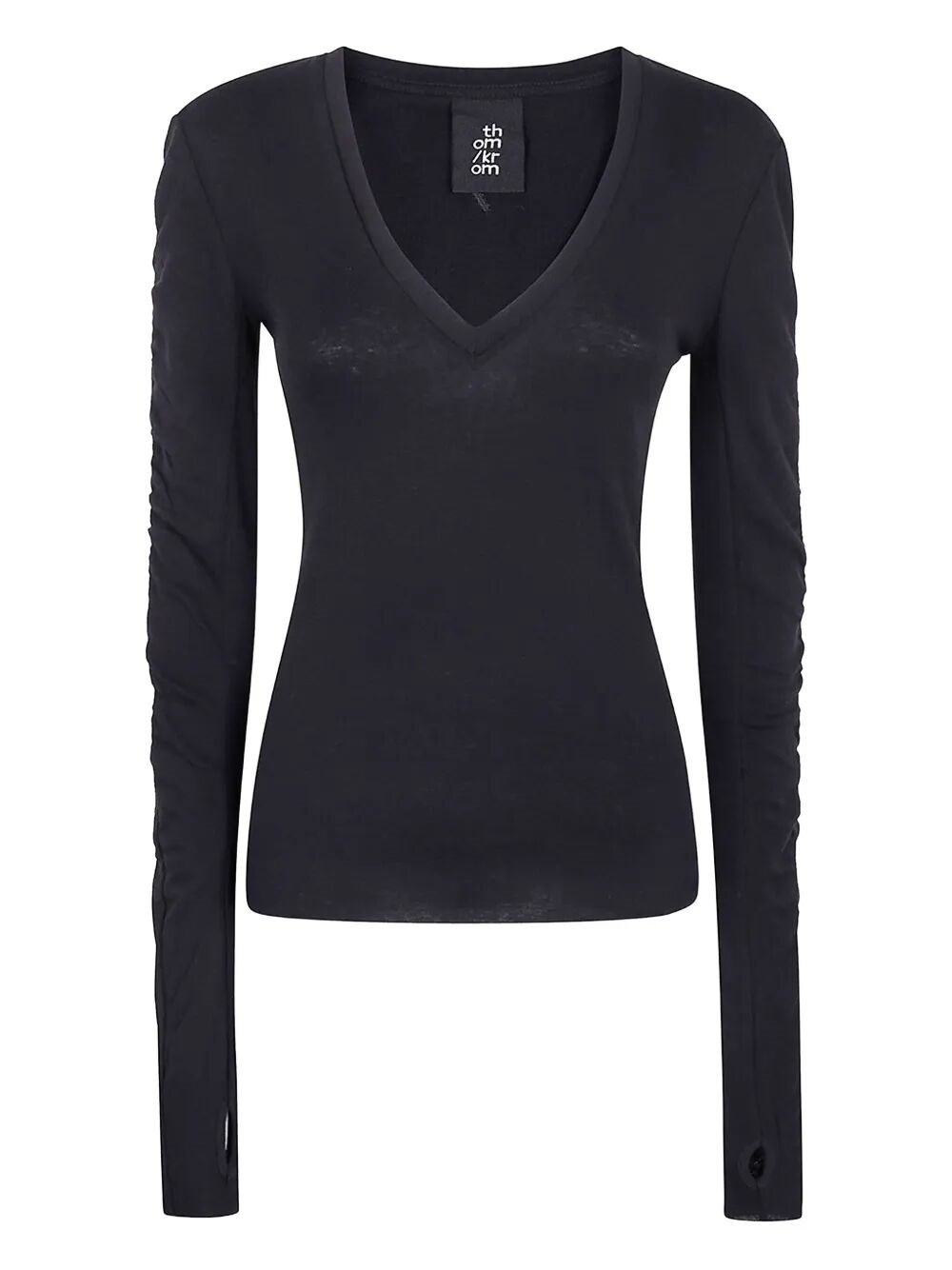 Thom Krom V Neck Sweater In Black