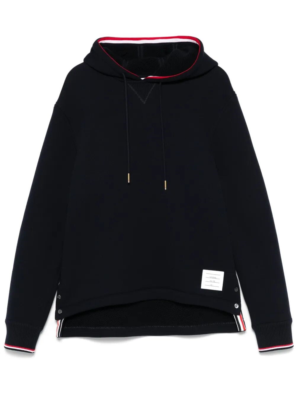Thom Browne Oversized Hoodie Pullover With Rwb Tipping Stripe In Chunk In Black
