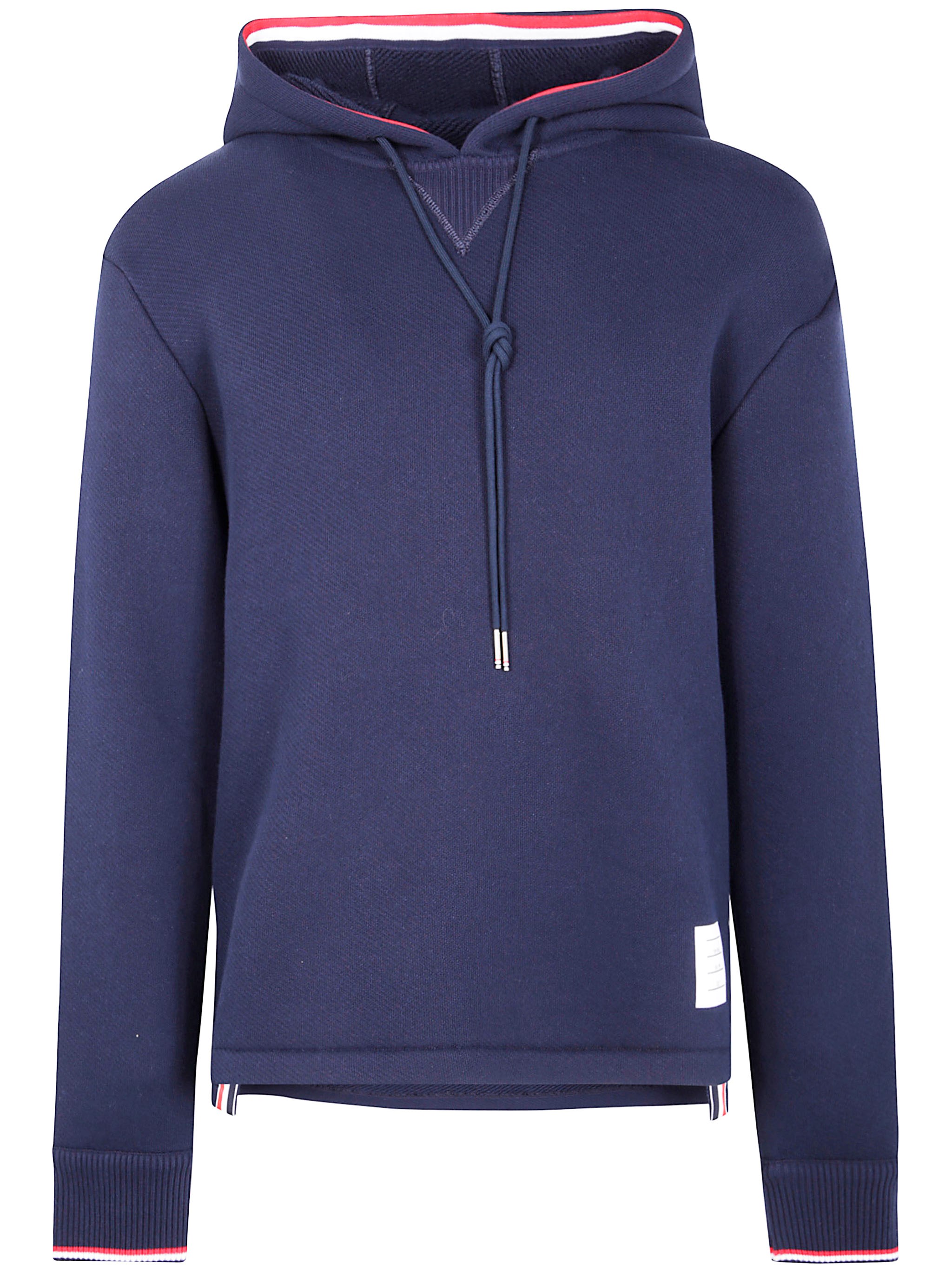 Sweat à capuche oversize Thom Browne avec rayures RWB