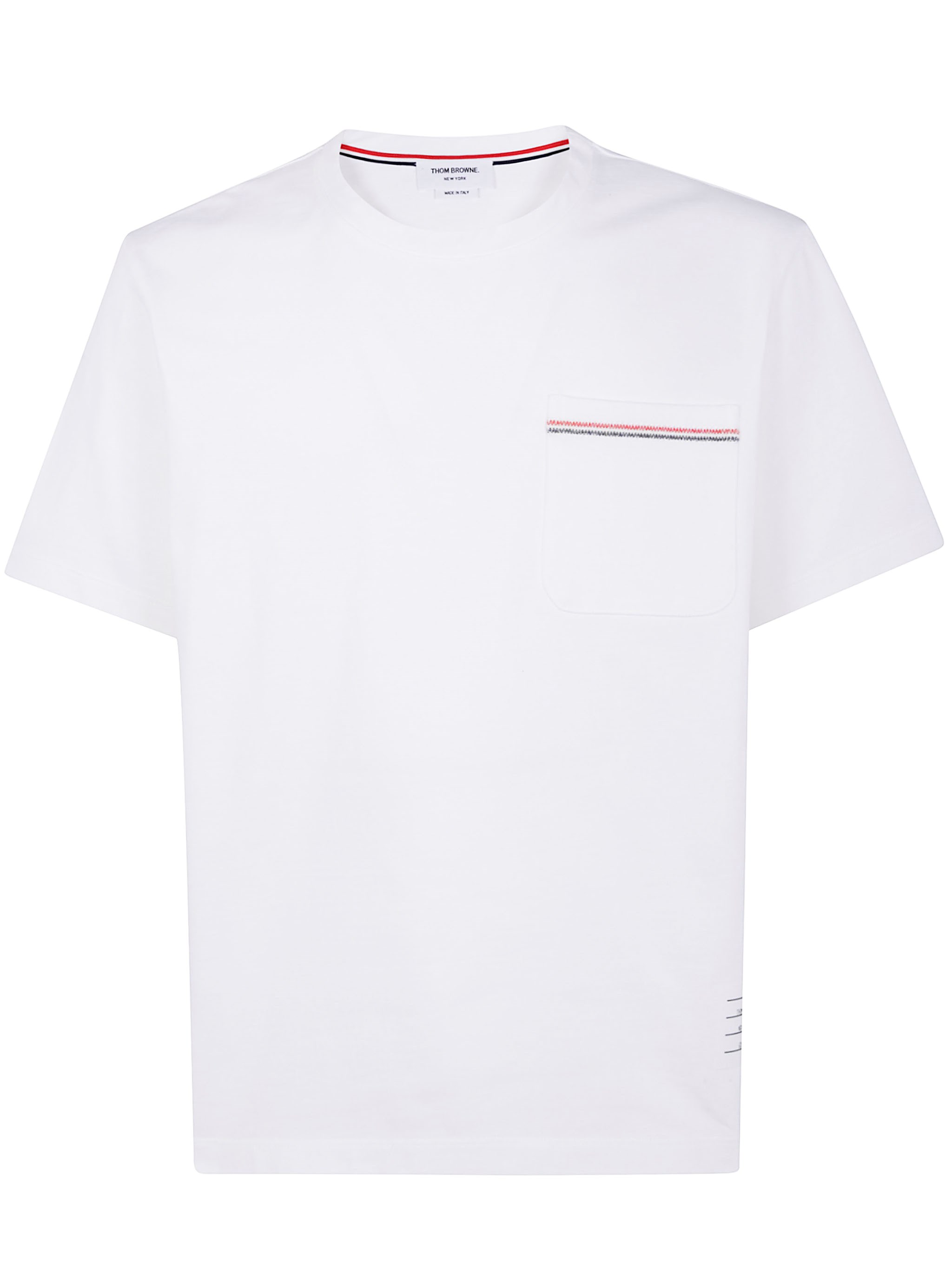 T-shirt Thom Browne oversize à manches courtes avec poche brodée RWB