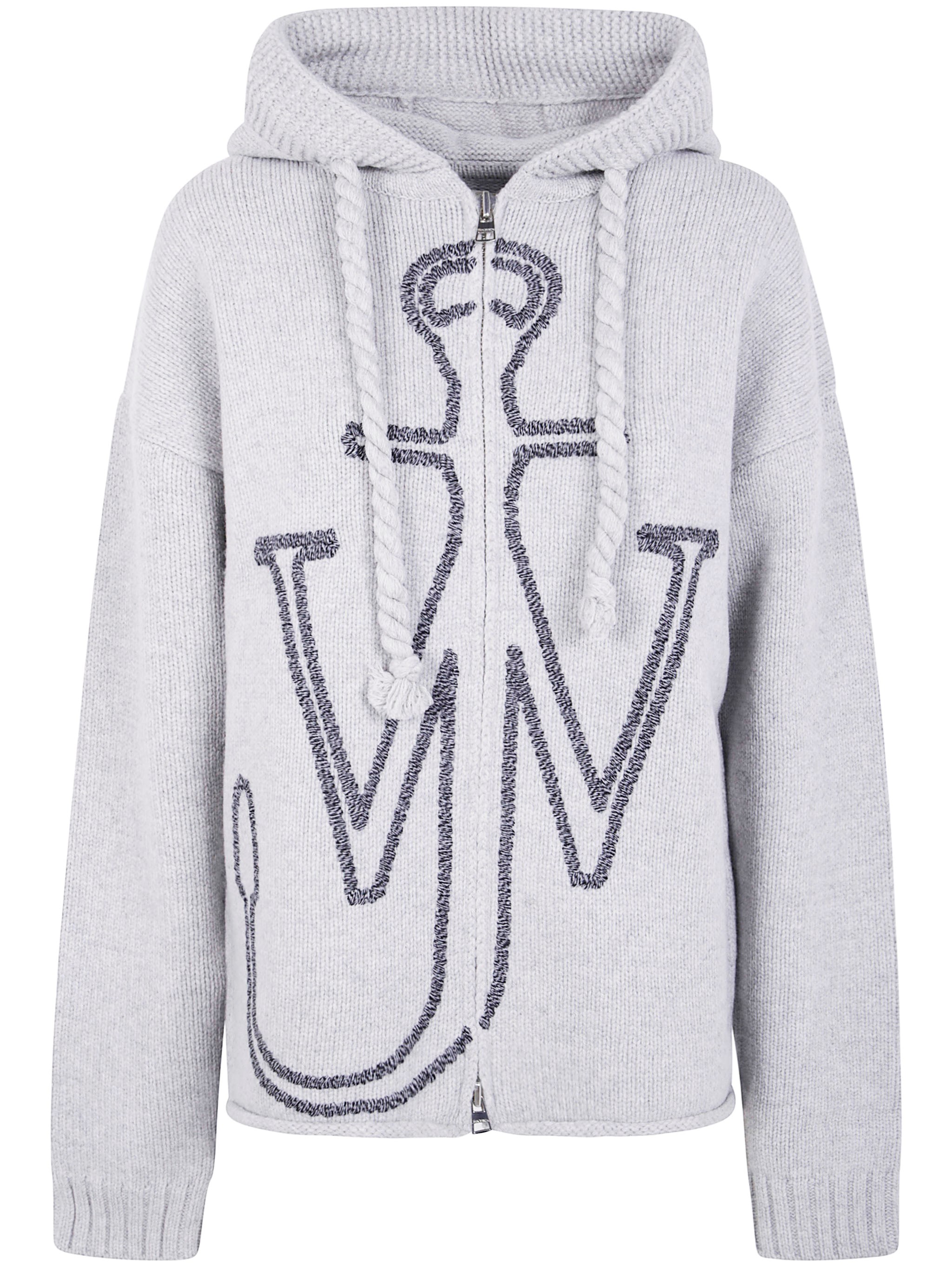 On Shoes J. W.anderson Anchor Embroidery Zipped Hoodie