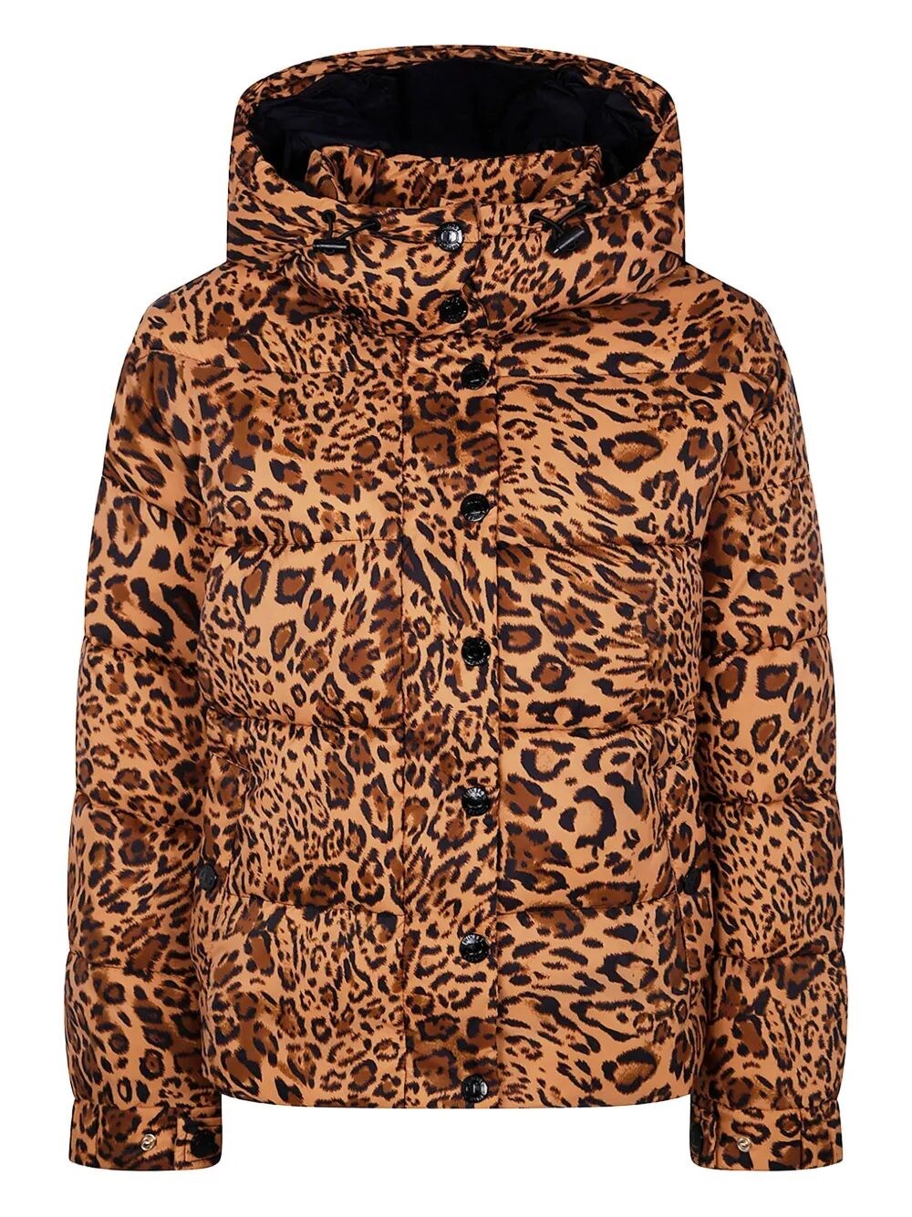 Twinset Padded With Hood Anilalier Print In Brown