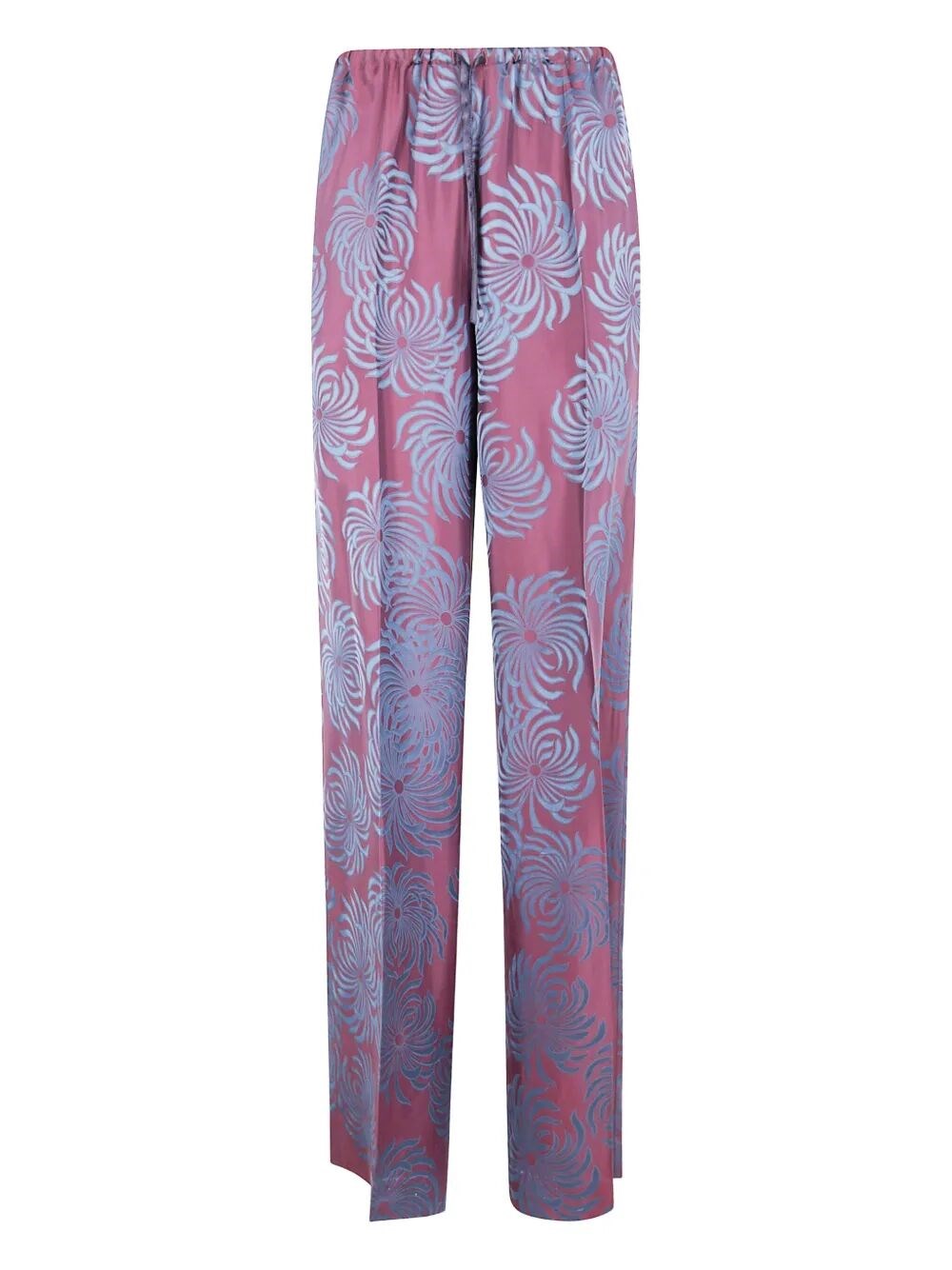 Dries Van Noten Puvis Long 2140 Double Die Jacquard Trouser In Pink
