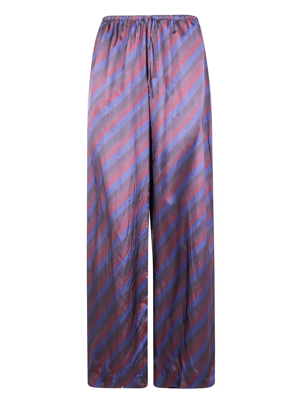 Dries Van Noten "puvis Bis Long 2256" Stripe Printed Trousers In Blue
